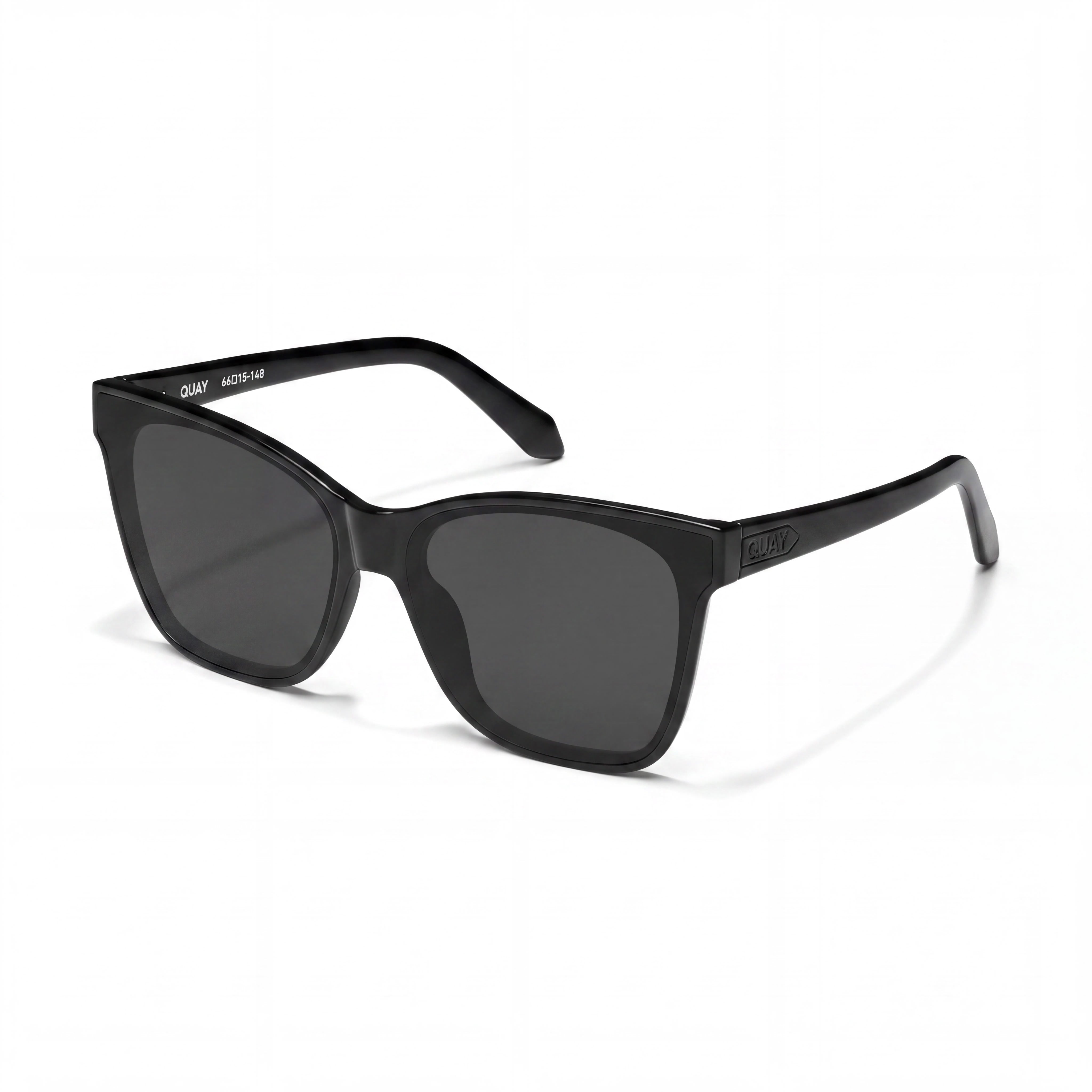 Gafas de sol QUAY AUSTRALIA After Party para mujer, montura de inyección negra, cuadradas grandes, protección UV, 151 mm, Photo 1