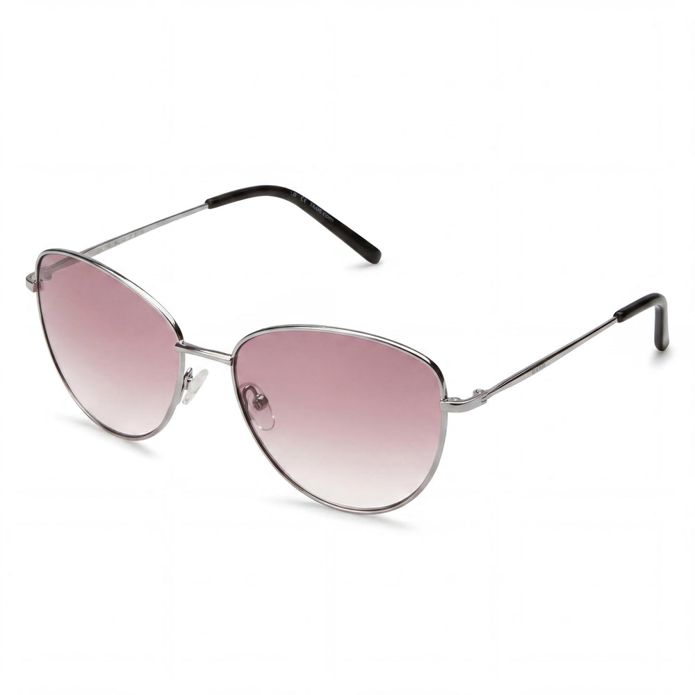 Gafas de sol DKNY para mujer con montura metálica color ciruela y lentes degradados en morado, 100 % protección UV, ancho de lente de 56 mm