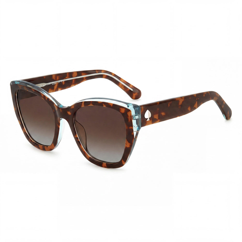 kate spade new york Yolanda/S Gafas de sol polarizadas UV de plástico marrón habana con forma de ojo de gato para mujer de 51 mm
