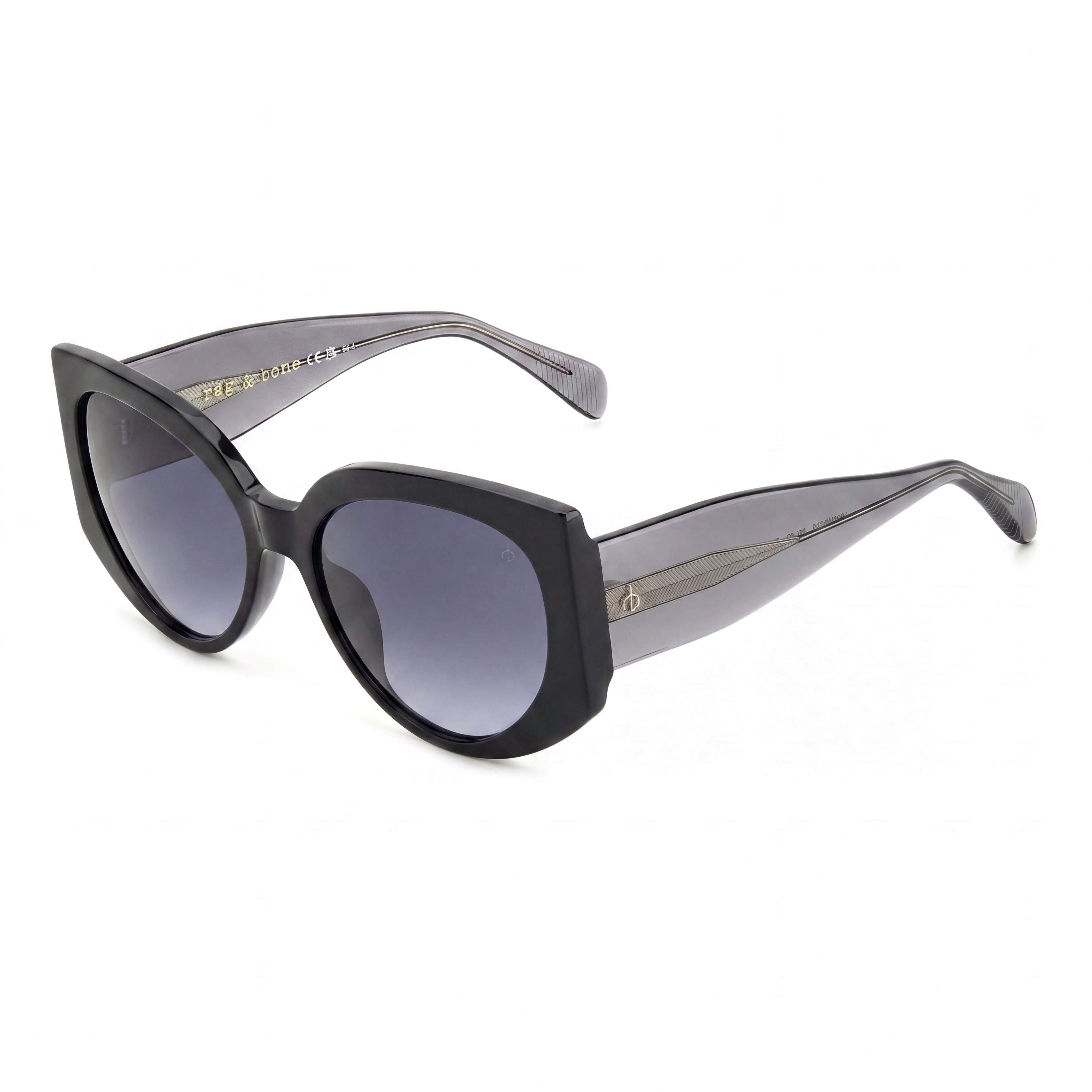 Rag & bone Casual Women's Ecological Oil Frame Black Dark Grey Shaded Non-Polarized Sunglasses 58-18-140, Photo 1