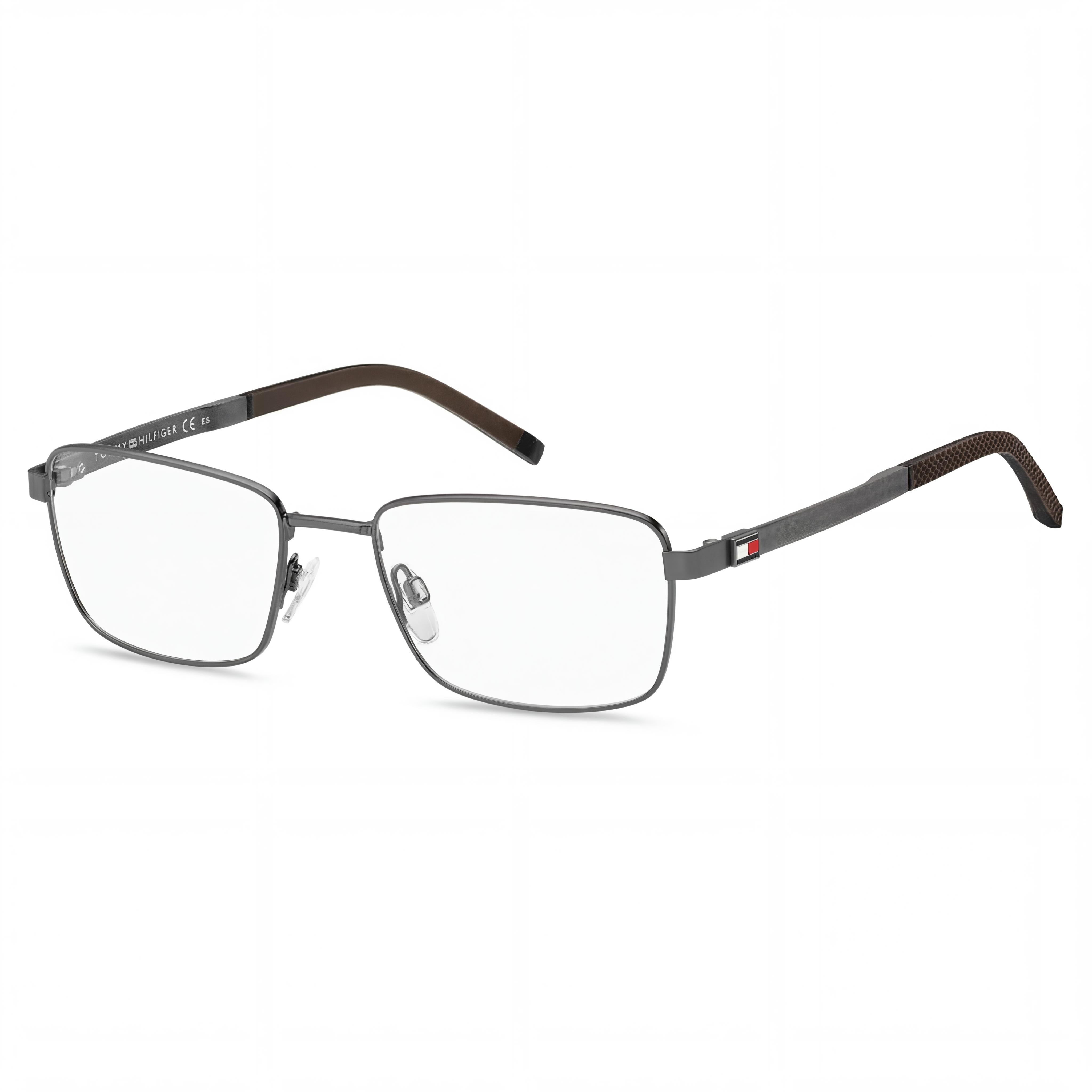 Tommy Hilfiger TH 1946 Gafas para hombre de aleación moderna Acero rutenio mate plateado transparente no polarizado 55 mm, Photo 1