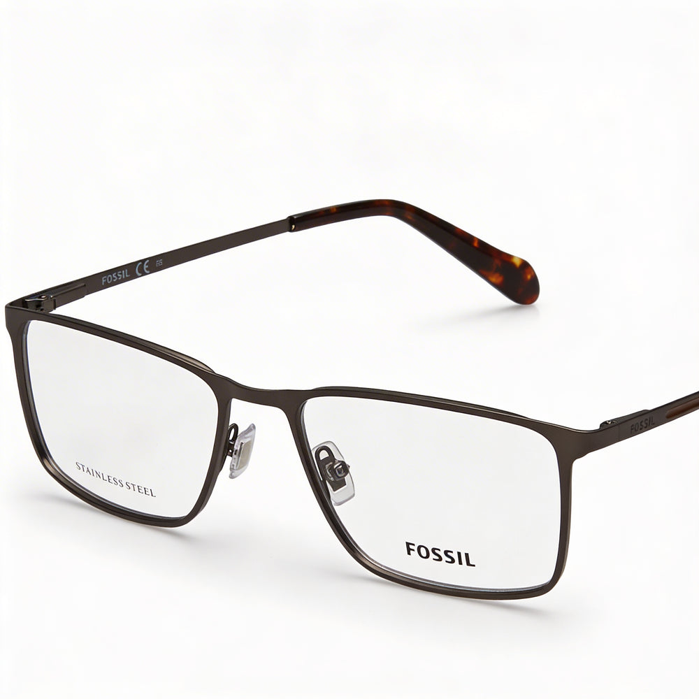Gafas de sol unisex Fossil FOS 7091/G con montura de acero inoxidable en tono oscuro y lentes de policarbonato no polarizado de 53 mm.