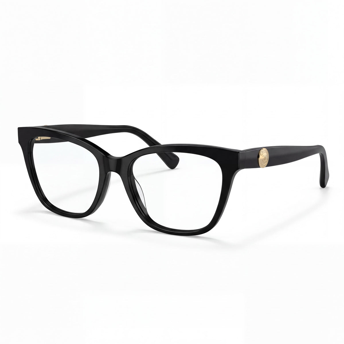 Montura óptica Longchamp casual para mujer, de acetato con marco negro y lentes transparentes no polarizadas, calibre 55mm, puente 16, varilla 140, Photo 1