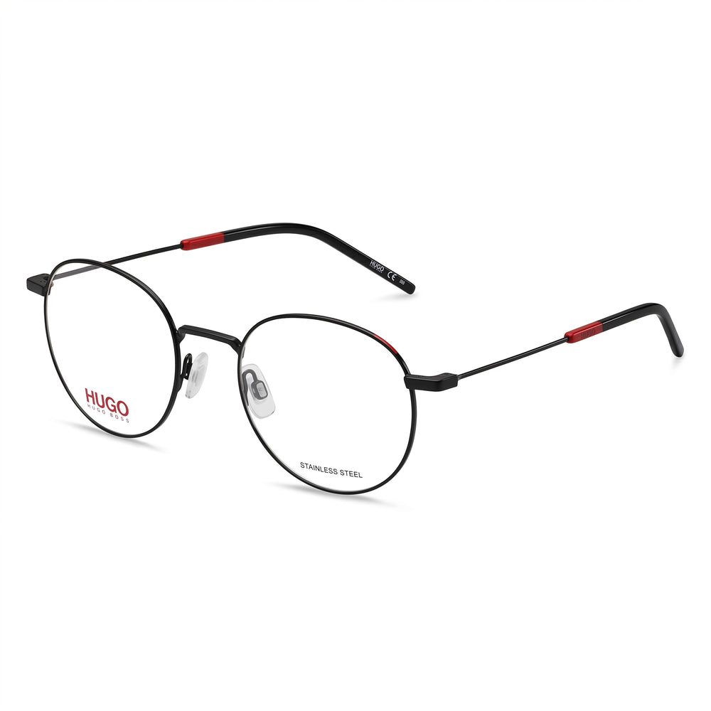 BOSS Modern Unisex Metal Frame Sunglasses Matte Black, Red non-polarized Polycarbonate Lenses 51mm