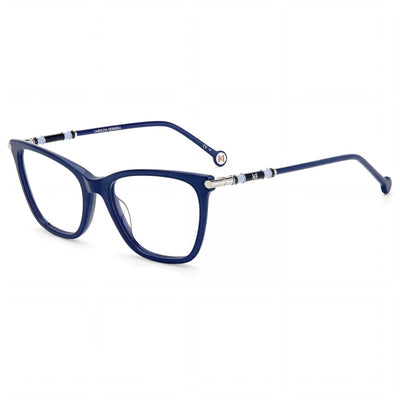 Gafas de sol Carolina Herrera CH 0028 para mujer, montura de acetato azul, diseño ojo de gato, lentes polarizadas de policarbonato, 53 mm