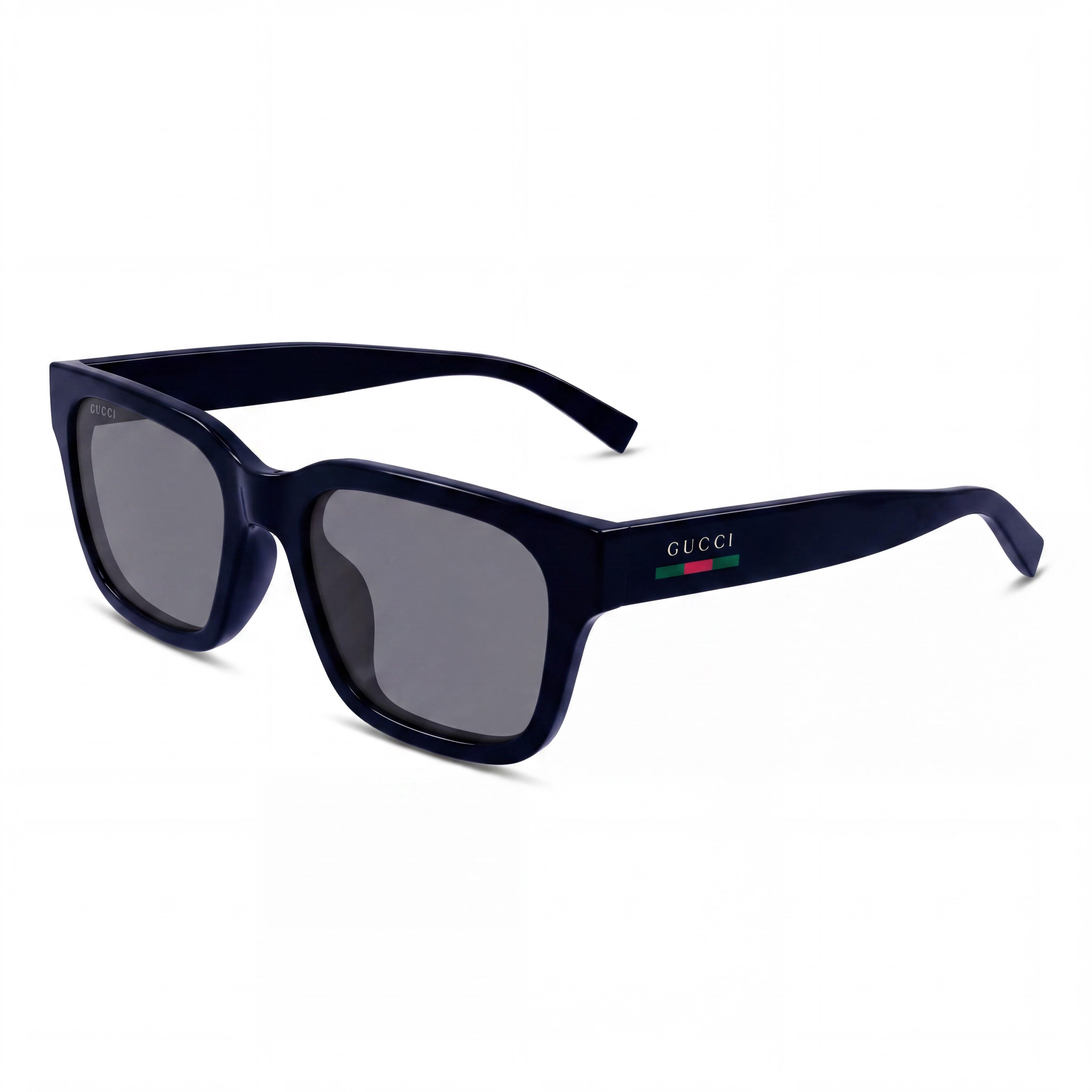 Gucci Men's Comtemporary Sunglasses, Black White Plastic Frame, Black Non-Polarized Lenses, 55mm, Photo 1