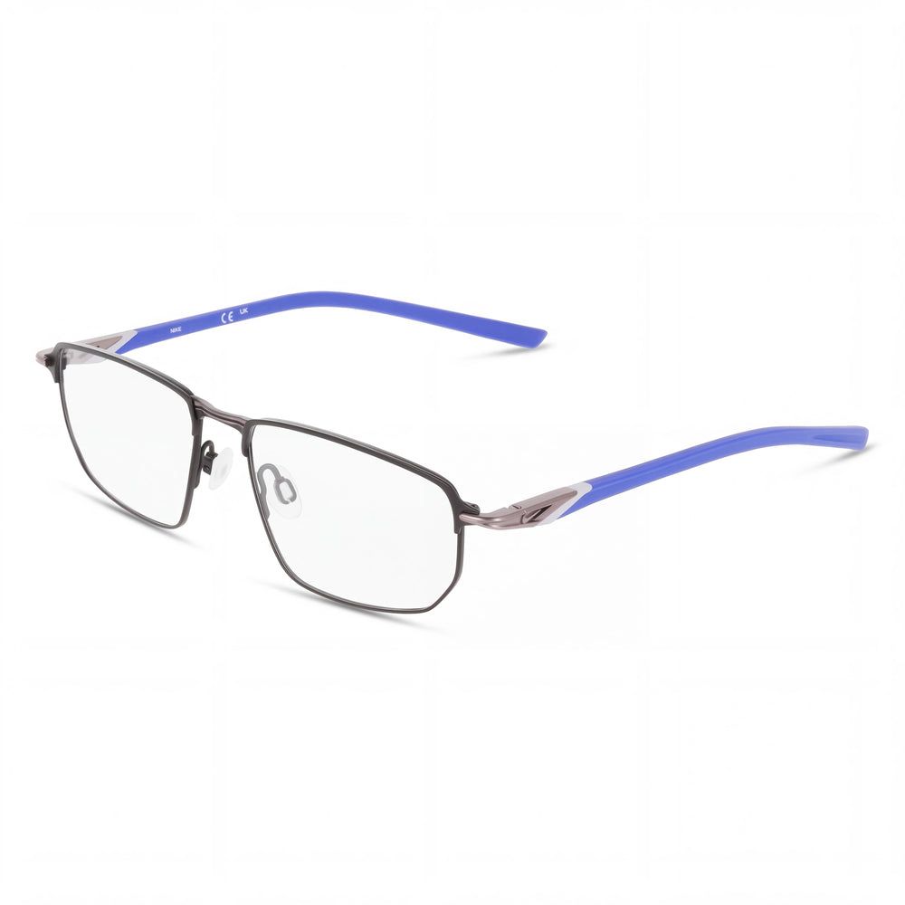 Gafas polarizadas de metal Nike 6067 para hombre, lentes transparentes, armazón azul astronómico negro mate de 55 mm