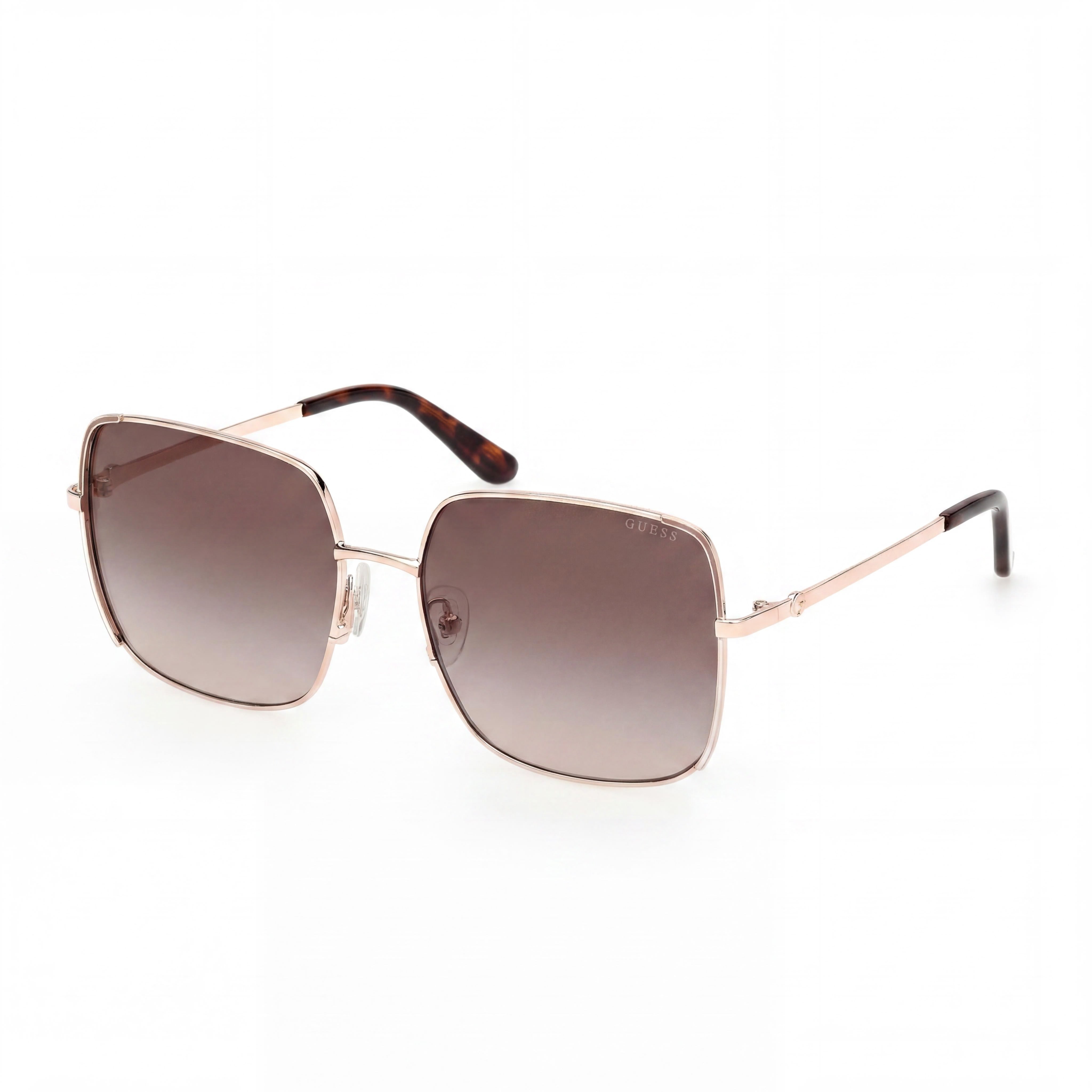GUESS Gu00194 Women's Shiny Rose Gold Metal Sunglasses with Gradient Brown Polycarbonate Lenses 58-17-140mm, Photo 1