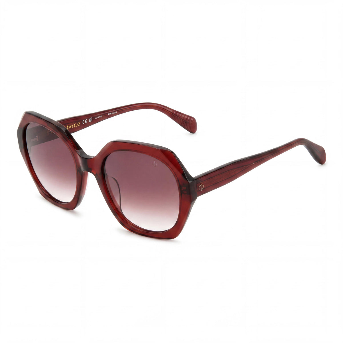 Rag & Bone Modern Heritage Burgundy Pink Sunglasses for Women, 55mm, Photo 1