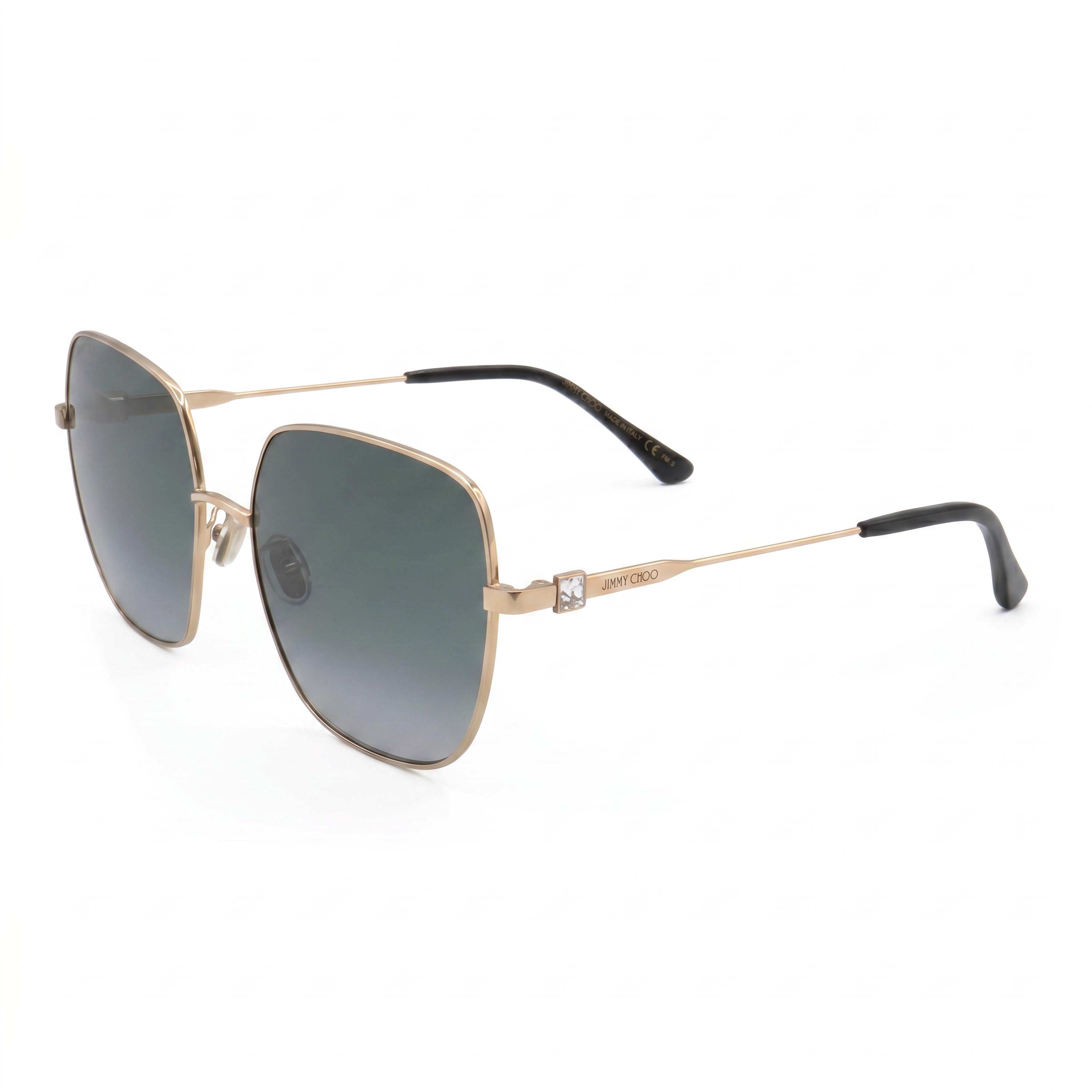 Gafas de sol Jimmy Choo KORI/G/SK para mujer, color dorado y negro, de aleación de acero, forma de mariposa, con degradado gris, 100 % protección UV, 60 mm, Photo 1