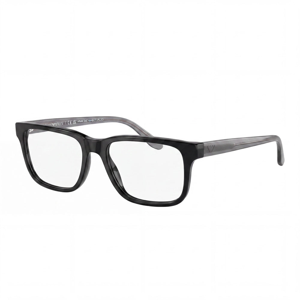 Gafas ópticas Emporio Armani Ea3218 para mujer con montura de plástico negro, lente de 55 mm, puente de 17 mm y patilla de 145 mm