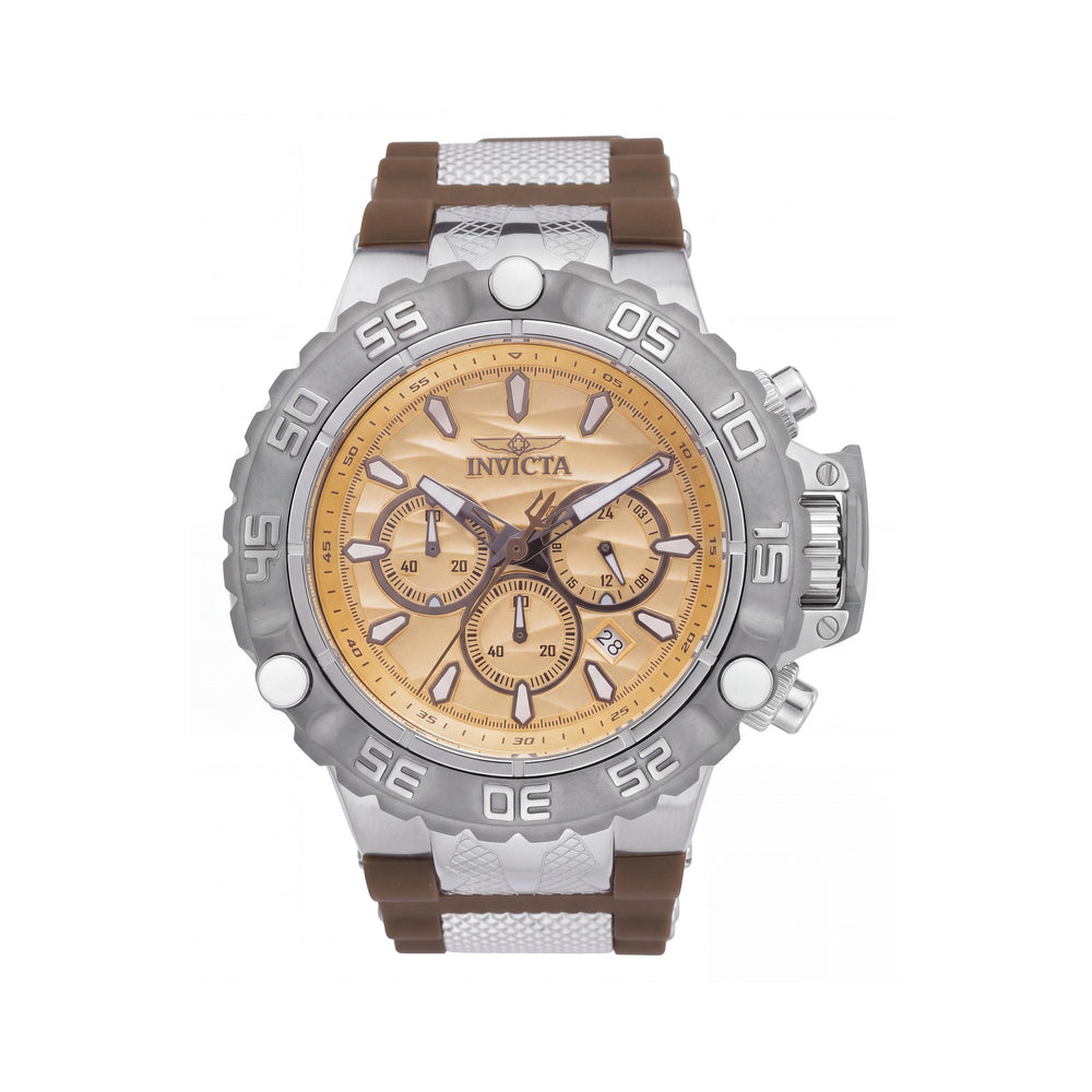 Invicta Subaqua - Cronógrafo Poseidon 48559 de acero inoxidable para hombre, reloj de 55 mm con esfera dorada y correa de silicona