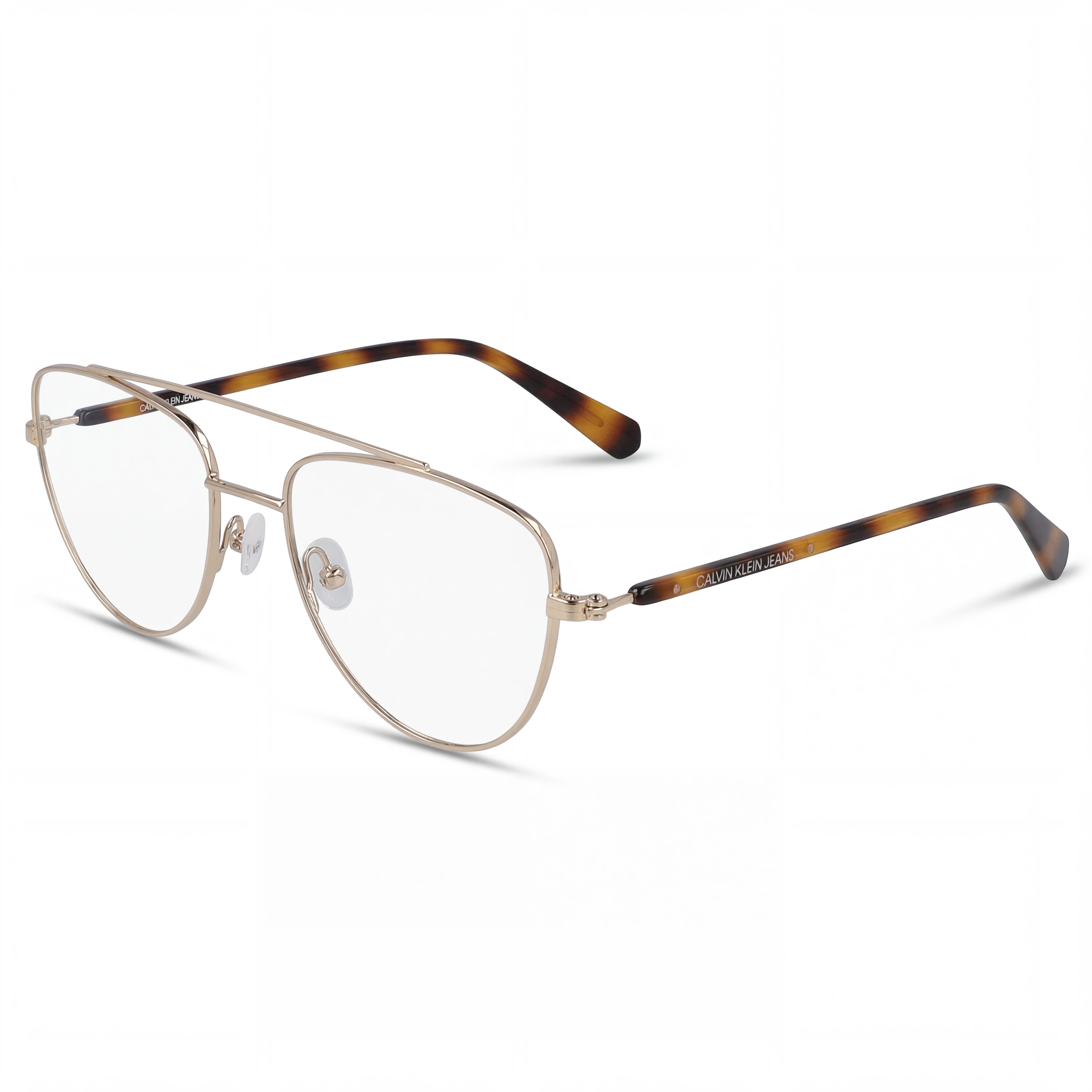 Calvin Klein Jeans Comtemporary Model Women's Gold Alloy Steel Frame Eyewear with 53mm Lens Width, Photo 1