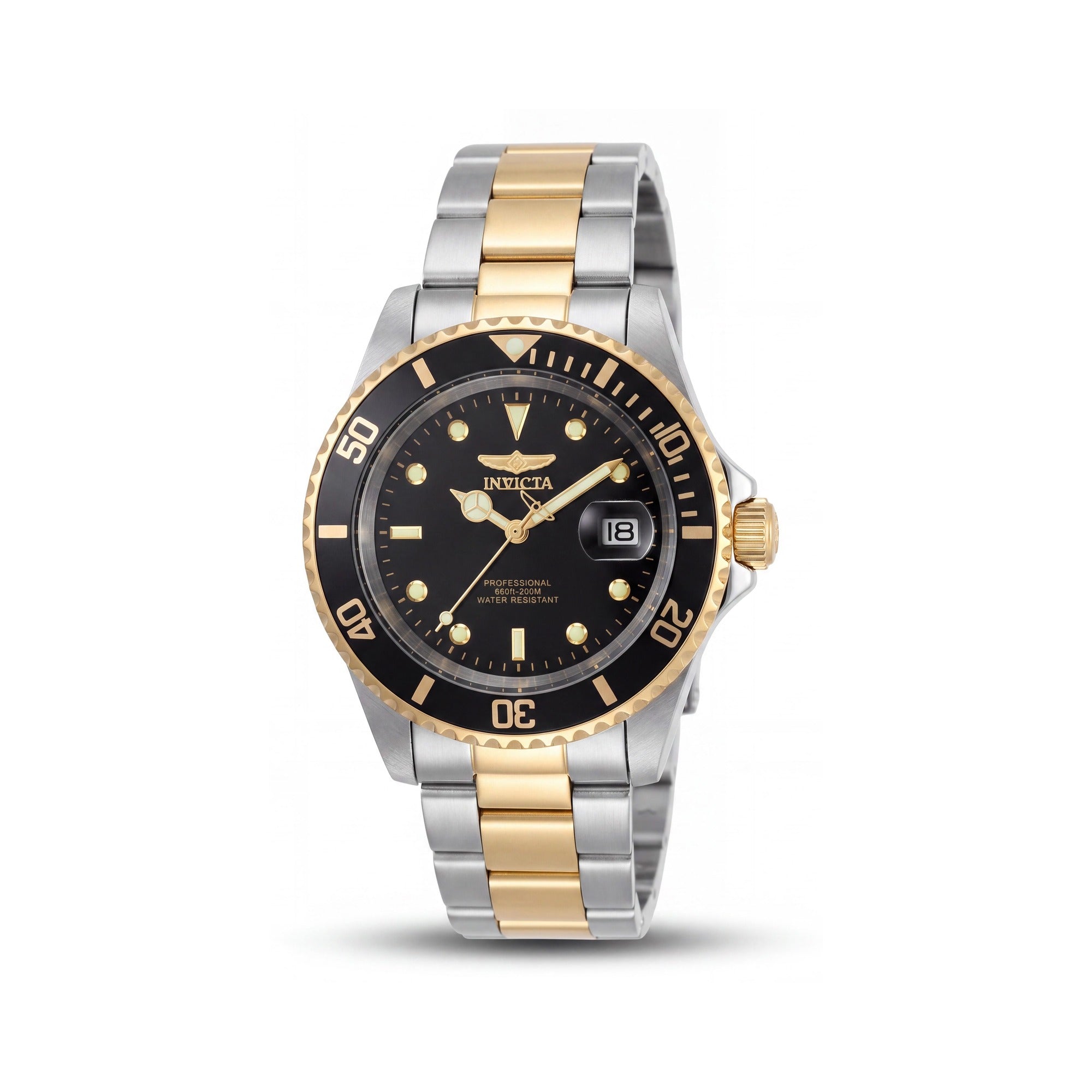 Invicta Reloj de pulsera para hombre Pro Diver 26973 de dos tonos de acero inoxidable negro 40 mm resistente al agua, Photo 1