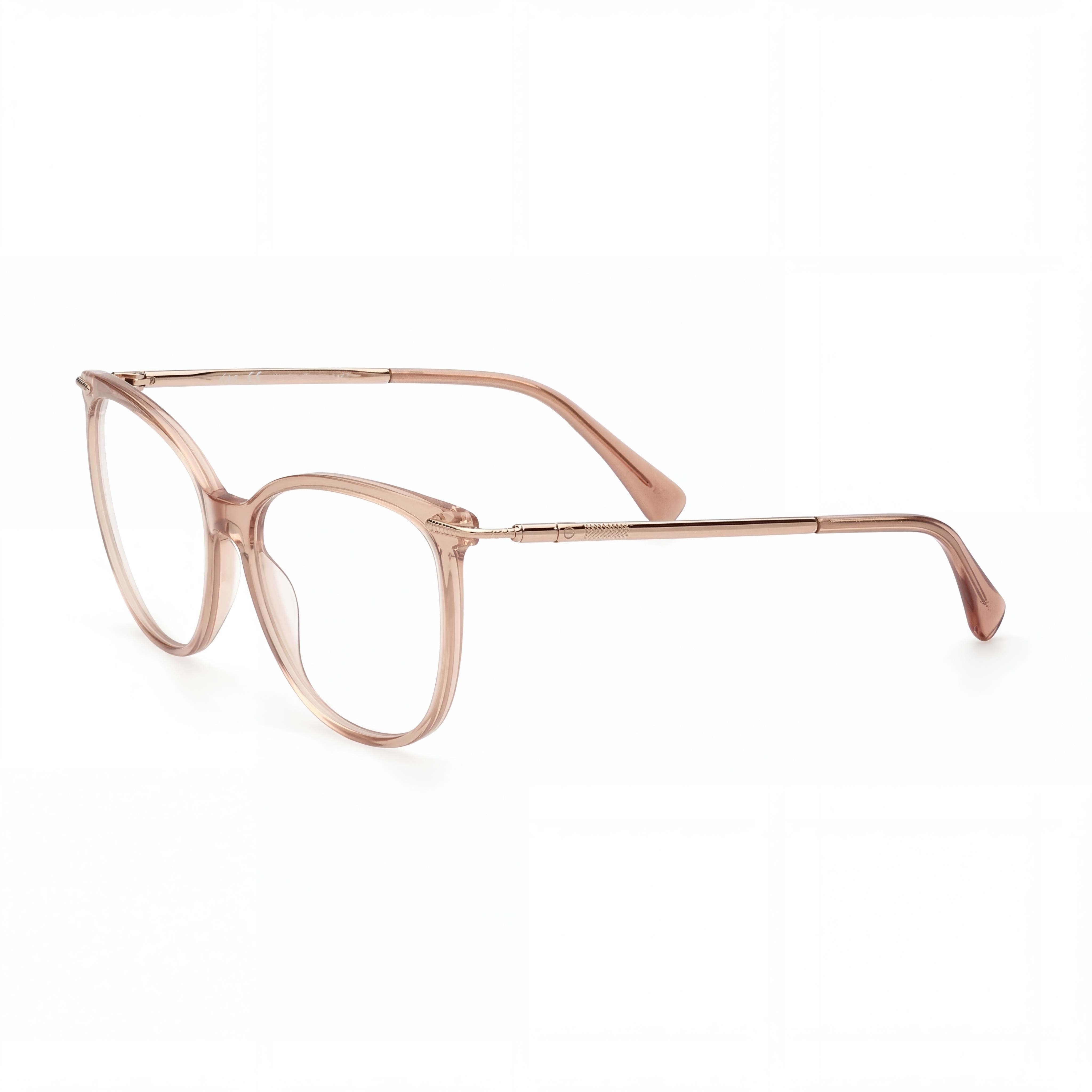 MaxMara MM5050 Casual Women's Beige Plastic Frame Sunglasses with Clear Lenses, 54mm Lens, 15mm Bridge, 135mm Temple, Photo 1