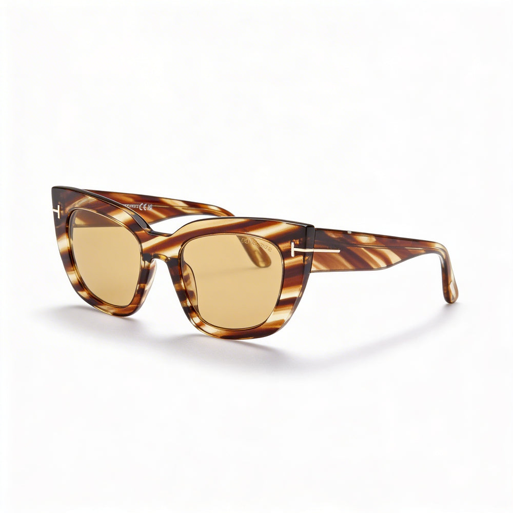 Tom Ford Classic Unisex Polarized Sunglasses Blonde Havana Frame Black Lenses 145-00-21