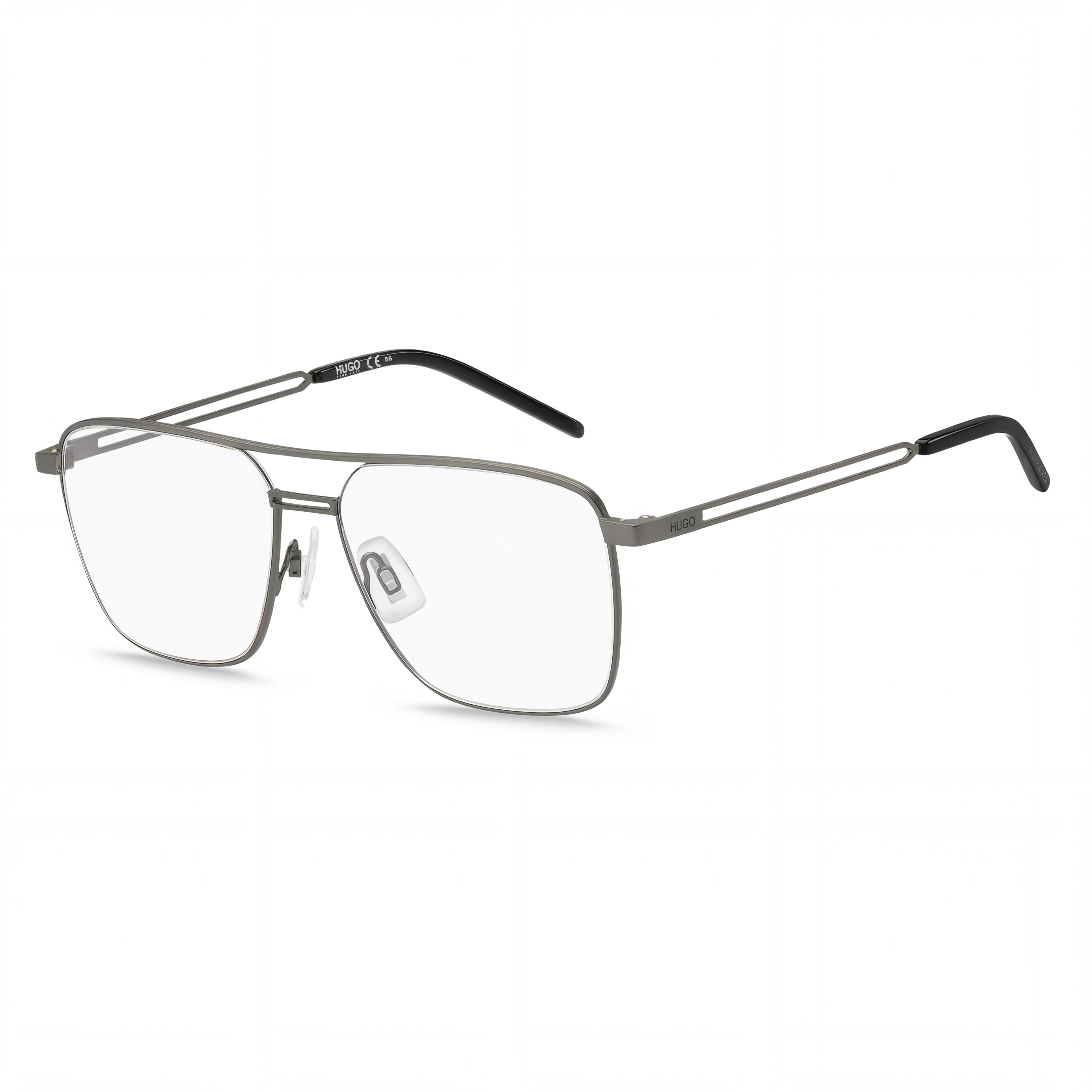 Gafas Hugo Boss Modern 1145 para hombre, de acero aleado, semimate, color negro rutenio, con montura adaptable a la luz, 56 mm, Photo 1