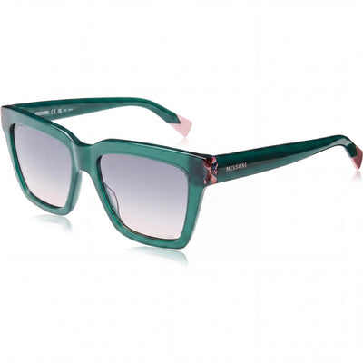 Gafas de sol Missoni Modern para mujer, color verde y rosa, con montura de acetato, lentes de policarbonato y protección UV, 55 mm