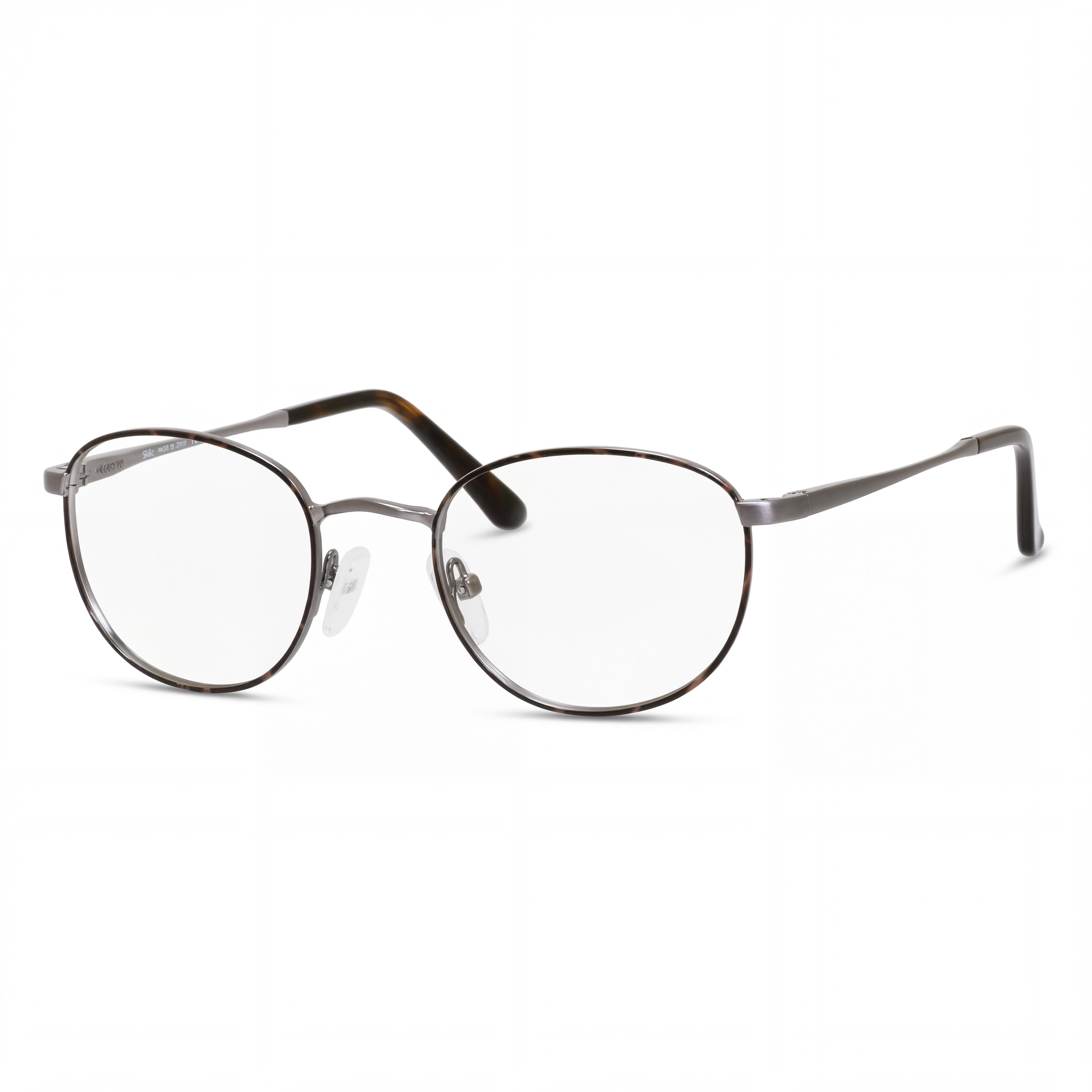 Elasta Women's Rectangular 7209 Metal Frame Eyeglasses, Havana Brown Ruthenium, Size 50-20-145, Photo 1