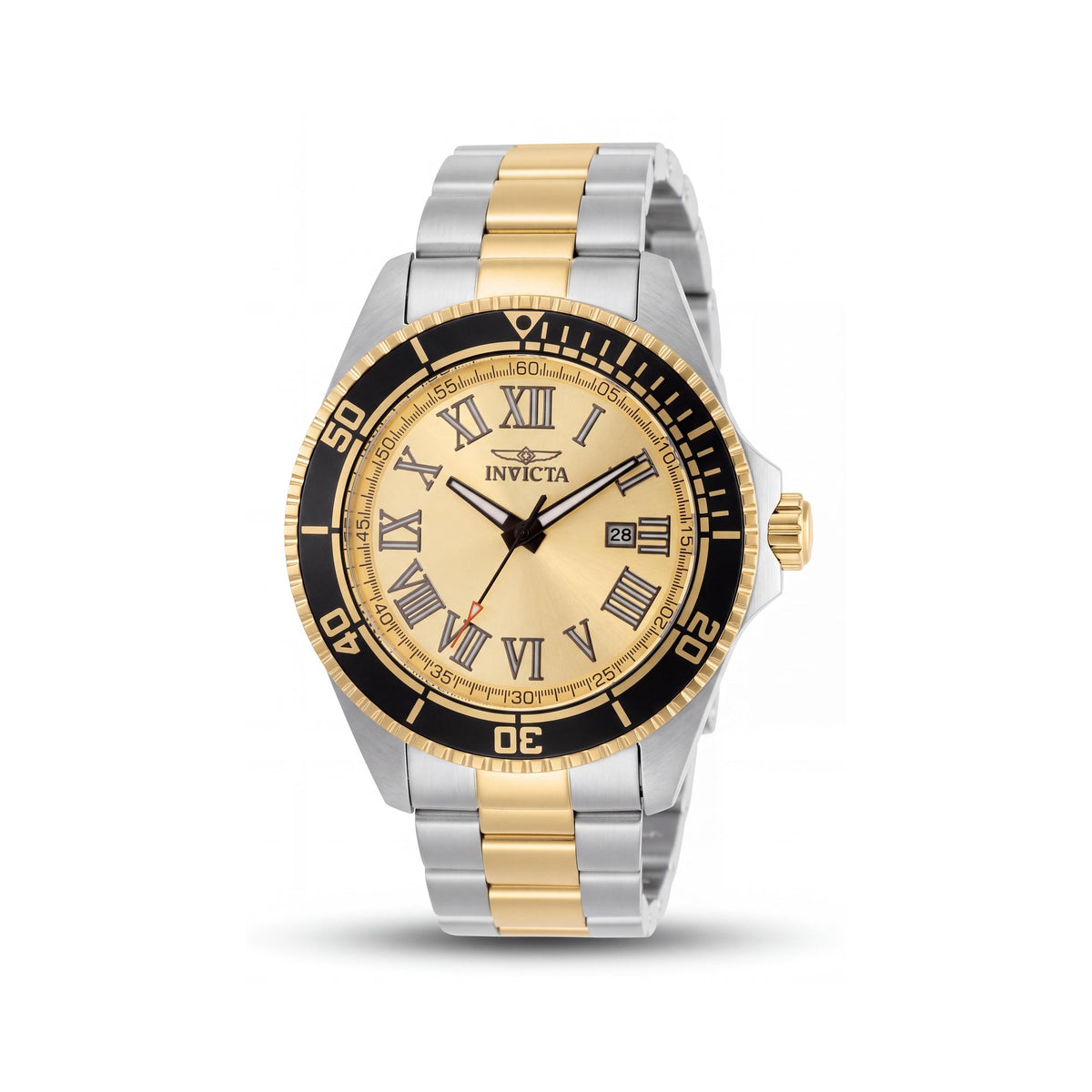 Invicta Pro Diver 15000 Unisex Silver Stainless Steel Bracelet Quartz Watch, Gold Dial, 45mm Case, 100M Water Resistant, Photo 1
