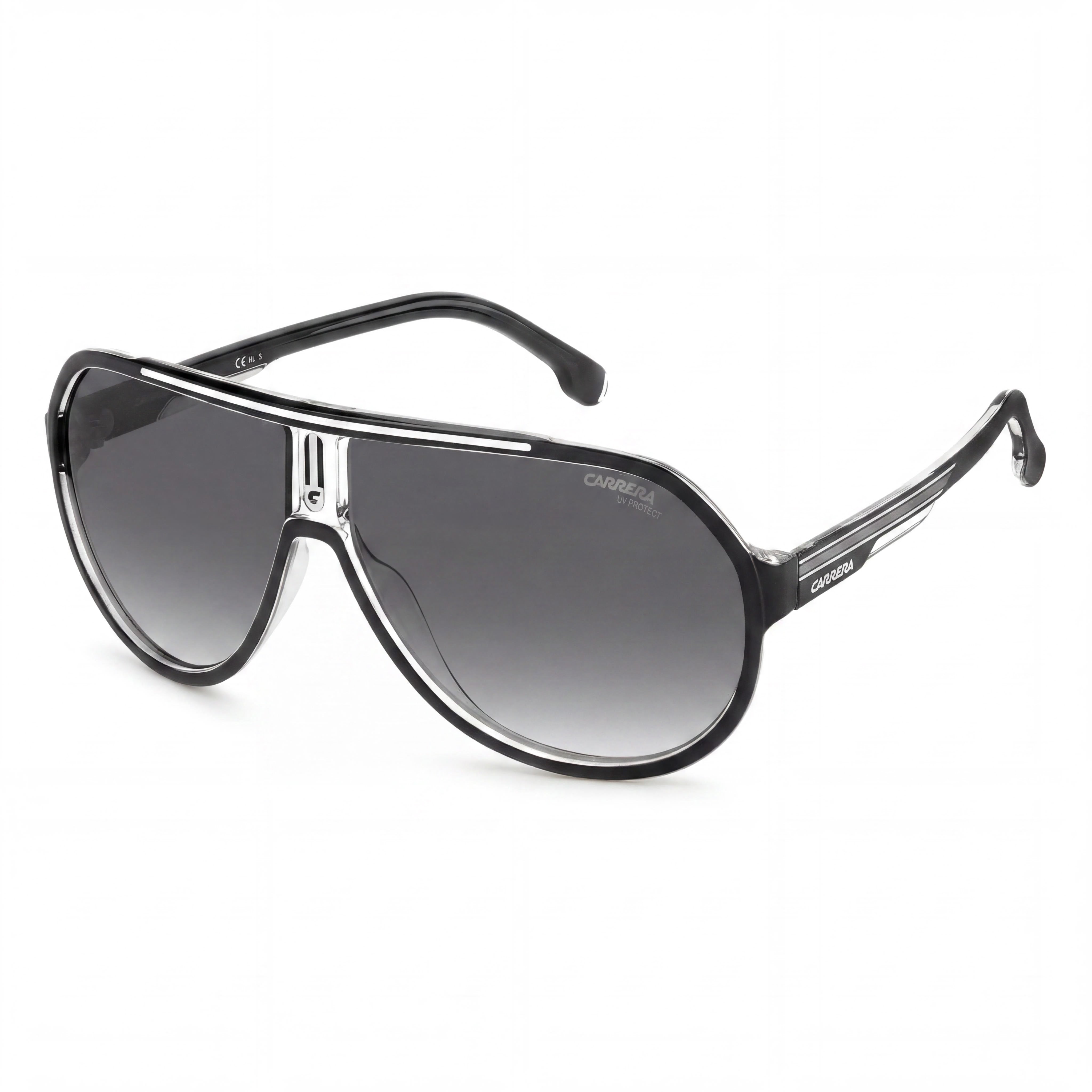 Carrera Modern Unisex Black White Thermoplastic Elastomers Frame UV Protection Sunglasses 64mm, Photo 1