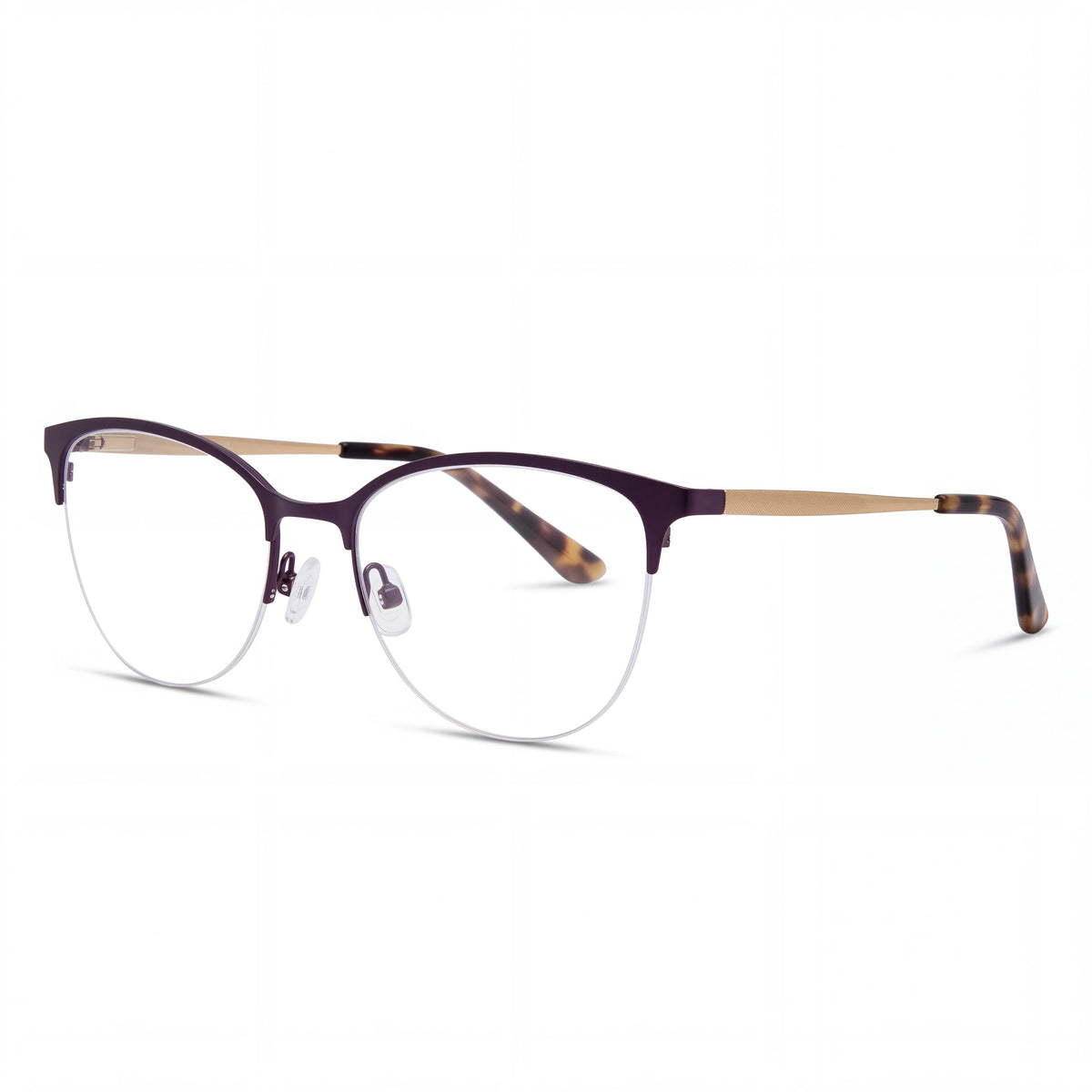 Montura óptica Liz Claiborne Classic para mujer en metal color violeta con lentes de policarbonato multicolor de 51 mm, Photo 1
