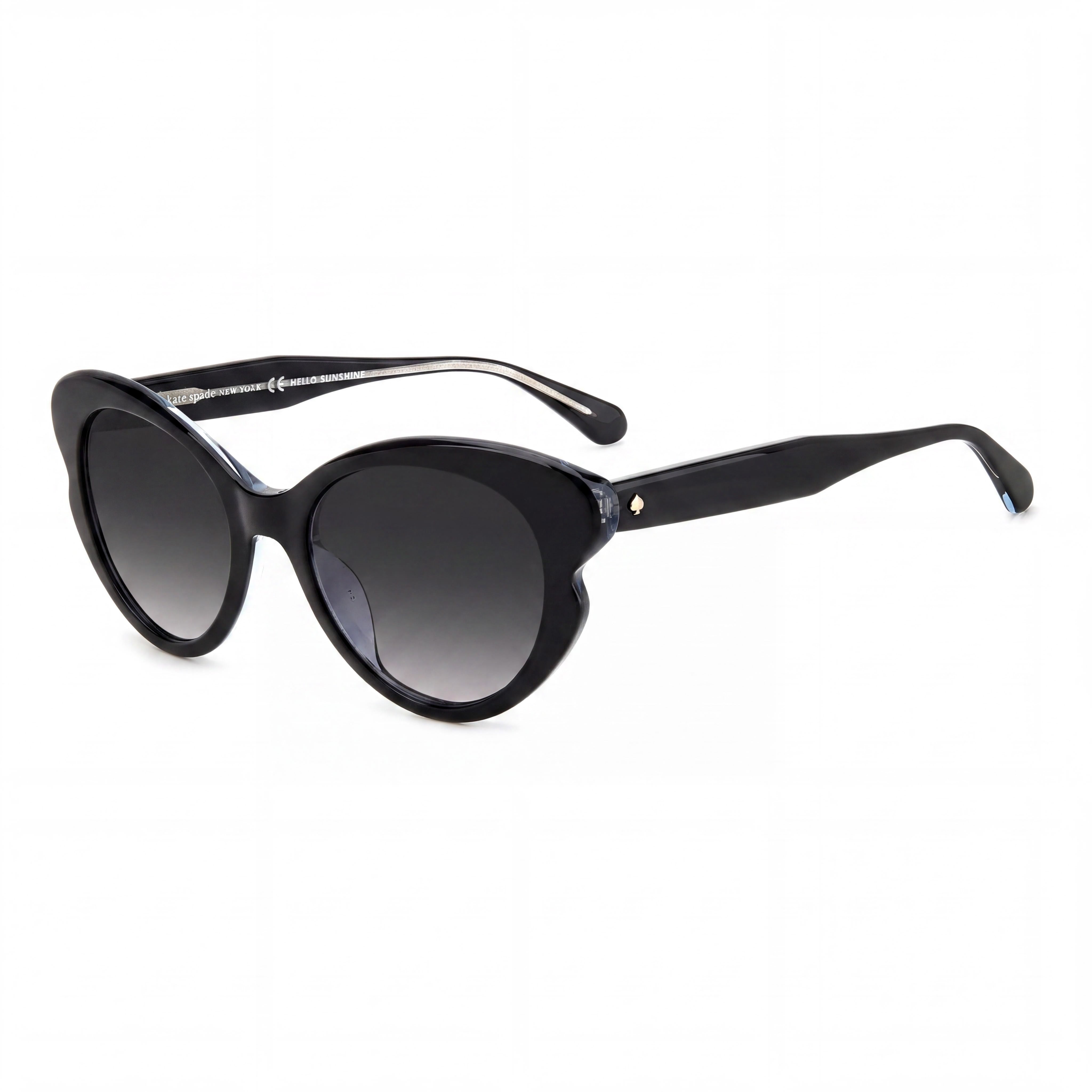 Gafas de Sol Clásicas de Ojo de Gato para Mujer kate spade new york, Plástico, Protección UV, Negro con Degradado Gris Oscuro 53mm, Photo 1
