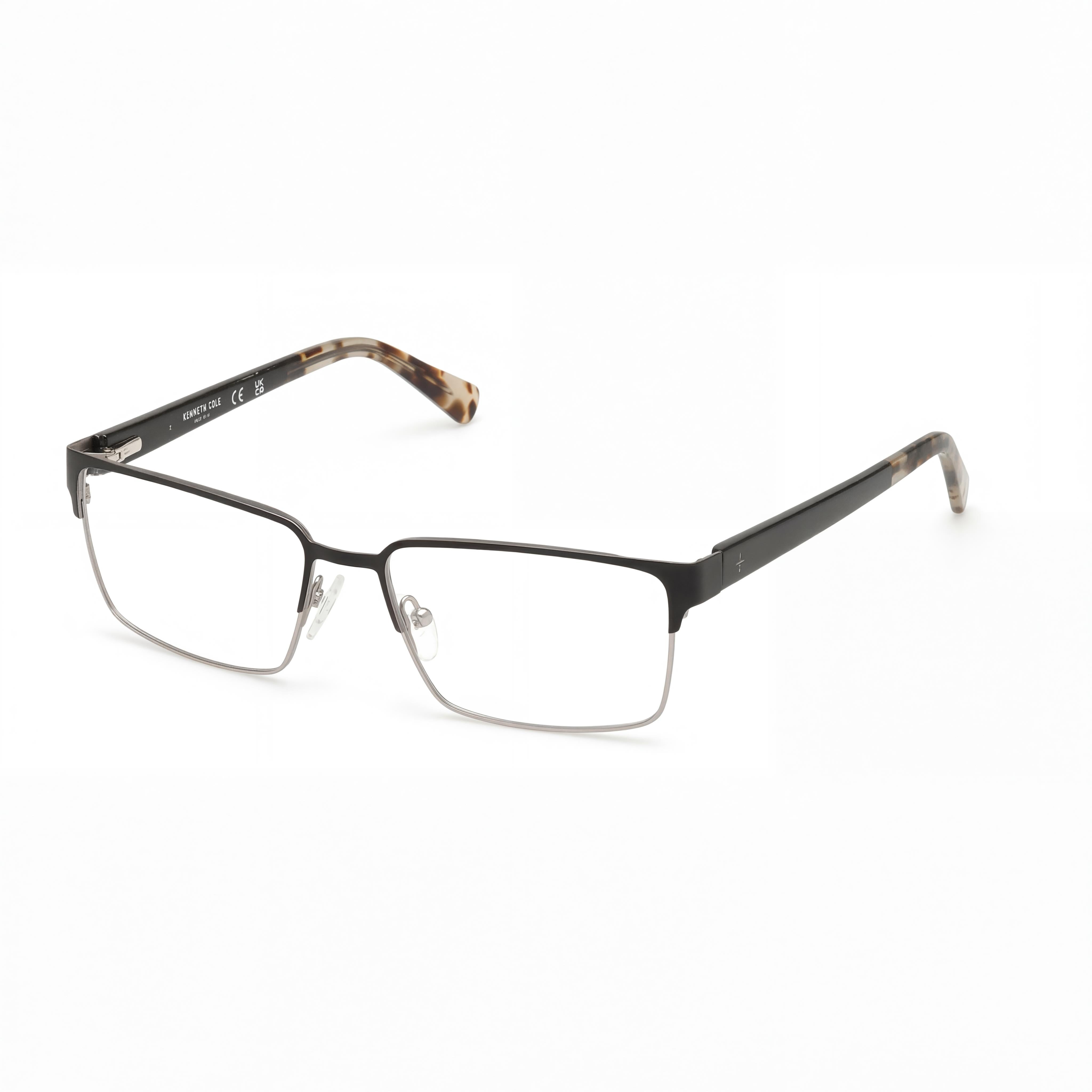 Kenneth Cole New York Kc50008 Men's Eyewear with Metal Frame and Polycarbonate Lens in Matte Black Havana 56, Photo 1