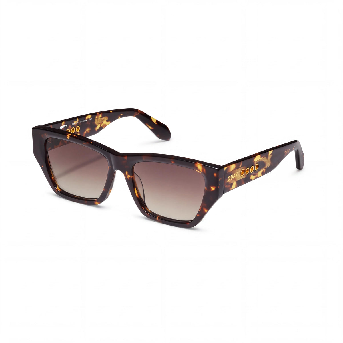 GAFAS DE SOL QUAY AUSTRALIA Modernas Unisex Acetato Protección UV Montura Tortuga Amarilla Marrón Lente Marrón 54.5mm, Photo 1