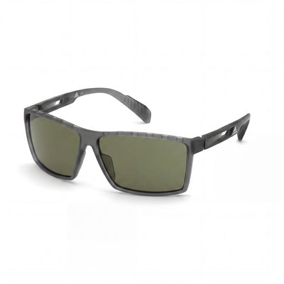 Adidas Men's Injected Sun Glasses Grey Green Plastic Frame Green Non-Polarized Lens UV Protection 63mm