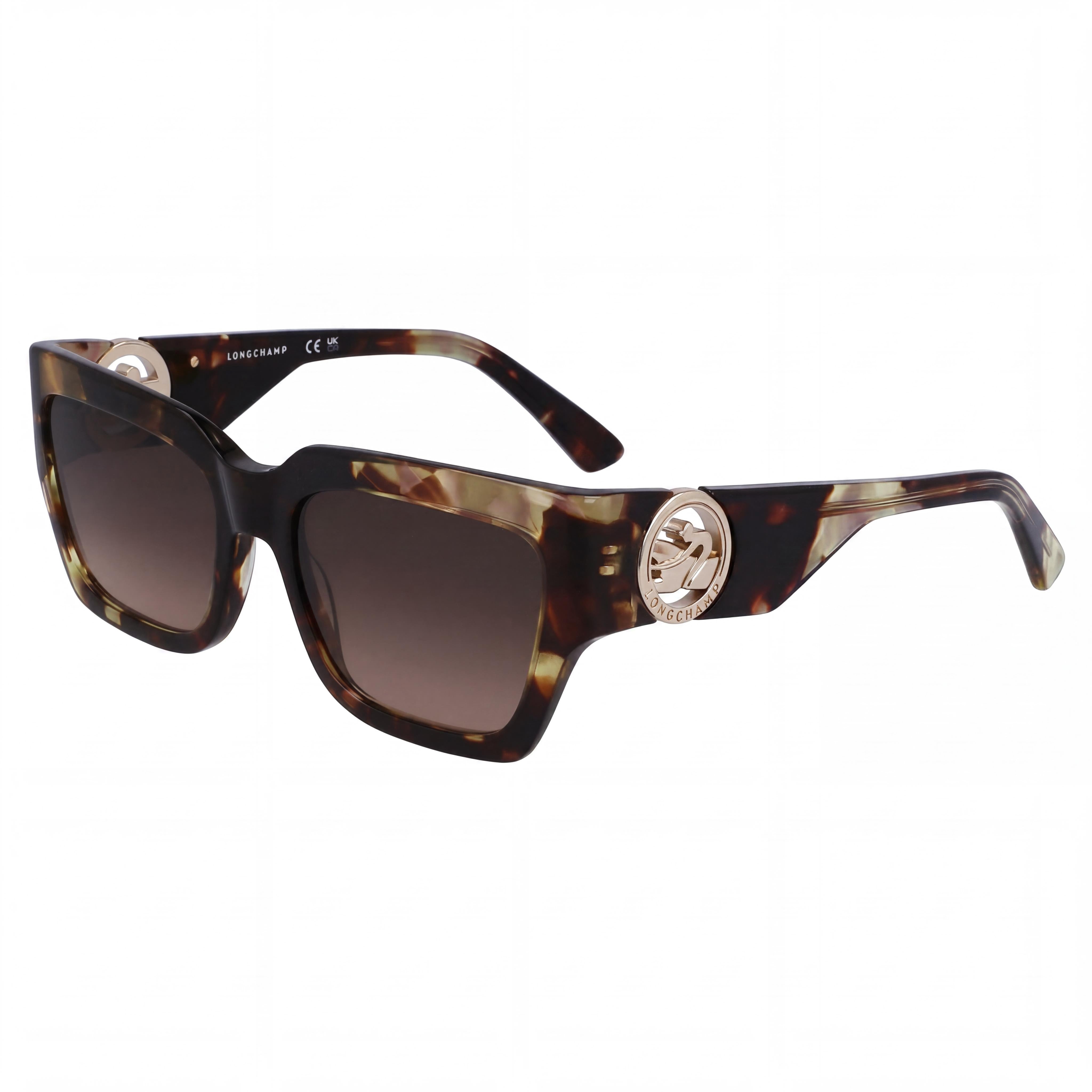 Longchamp LO735S Green Havana Square Sunglasses for Women, 55mm, Photo 1