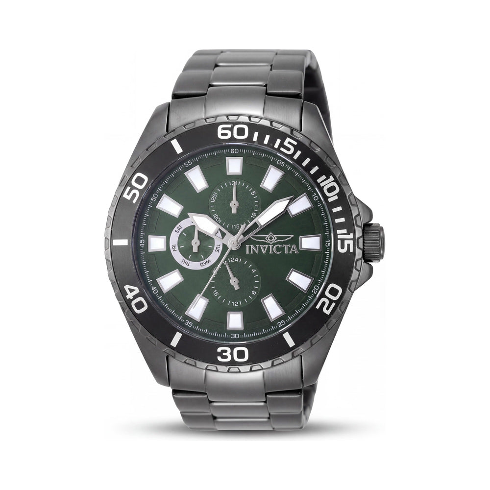 Invicta Pro Diver IN-29930-AMZUK Reloj de hombre de acero inoxidable con cronógrafo de cuarzo, resistente al agua, esfera verde, 46 mm