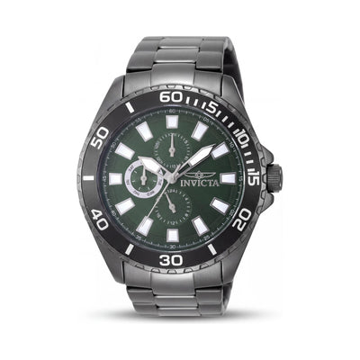 Invicta Pro Diver IN-29930-AMZUK Reloj de hombre de acero inoxidable con cronógrafo de cuarzo, resistente al agua, esfera verde, 46 mm