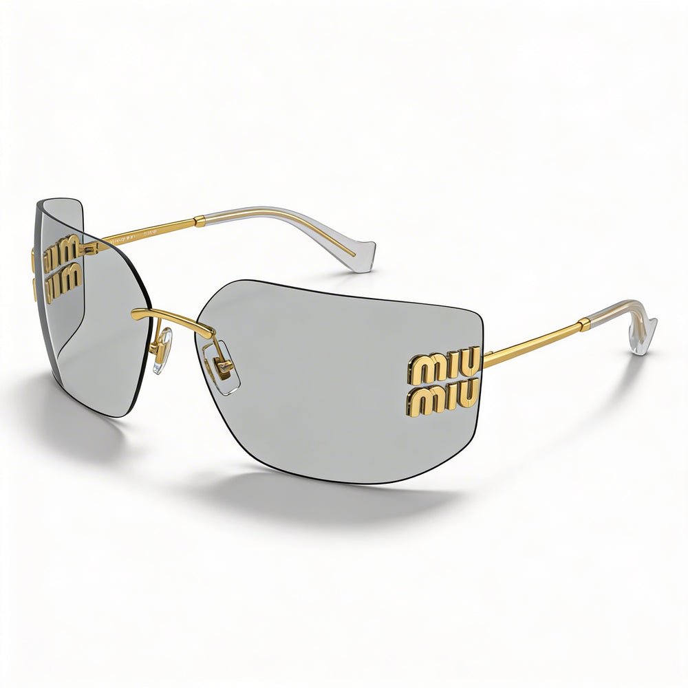 Miu Miu Modern Women's Multicoloured Metal Frame UV Protection Light Grey Polyamide Lens Sunglasses 80mm