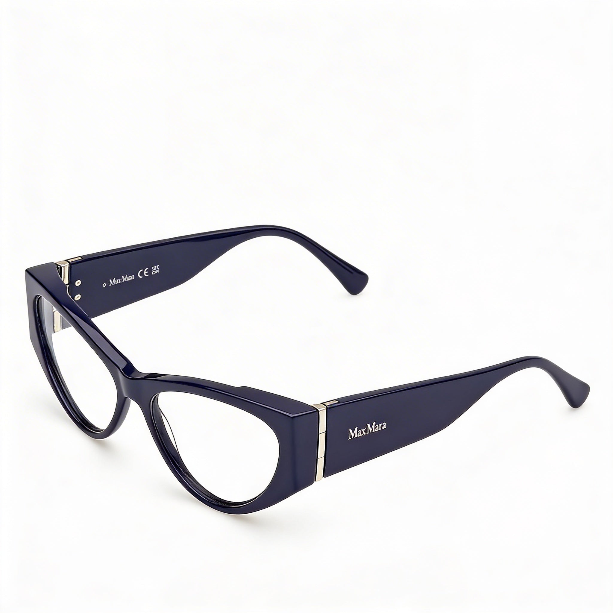 MaxMara Mm5174 Women's Shiny Blue Plastic Frame Eyewear with Polycarbonate Lenses, 55mm Lens Width, Photo 1