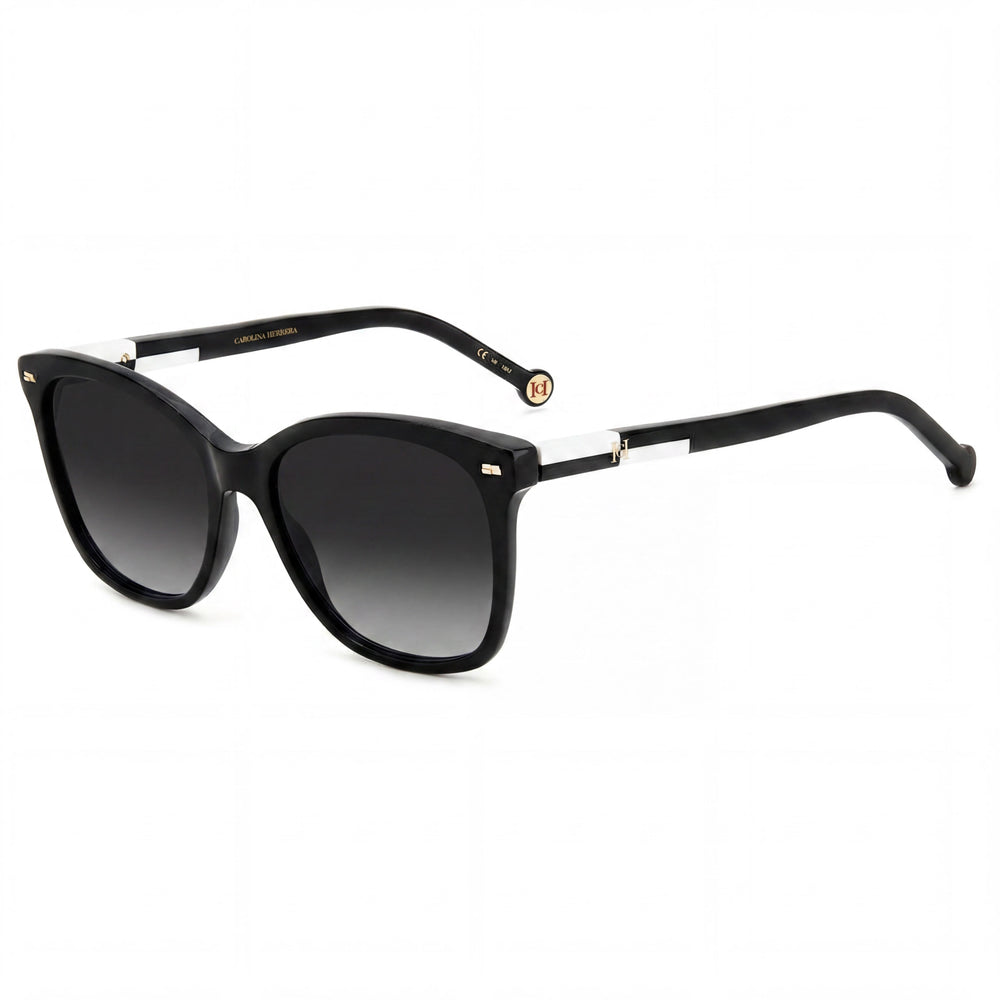 Carolina Herrera Her 0137/S Gafas de sol unisex de acetato blanco y negro, 54 mm de ancho de lente, protección UV