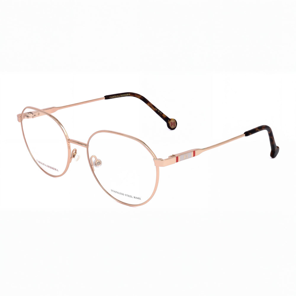 Carolina Herrera Modern Women's Metal Frame Eyewear with Polycarbonate Lenses in Gold Copper - 54mm