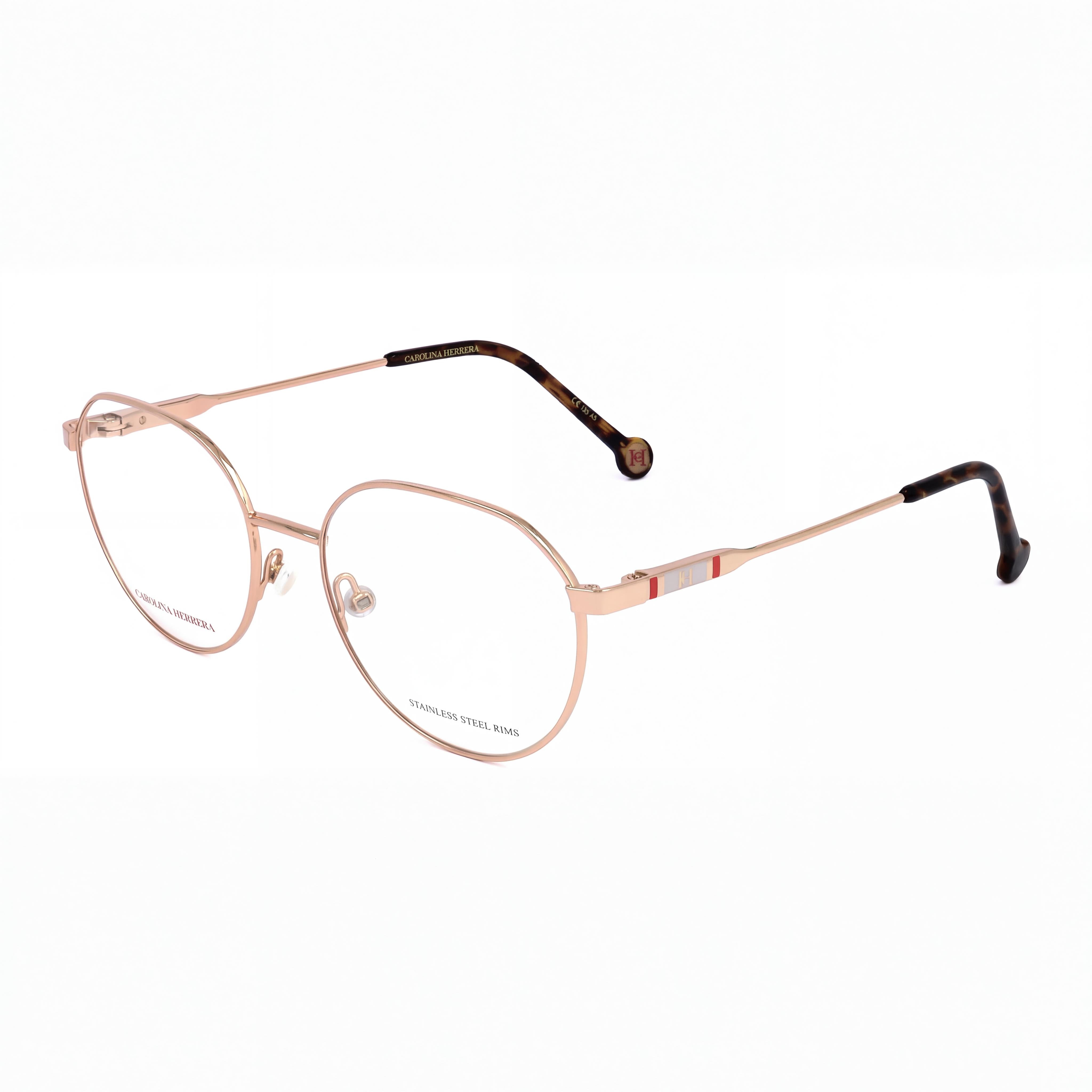 Carolina Herrera Modern Women's Metal Frame Eyewear with Polycarbonate Lenses in Gold Copper - 54mm, Photo 1