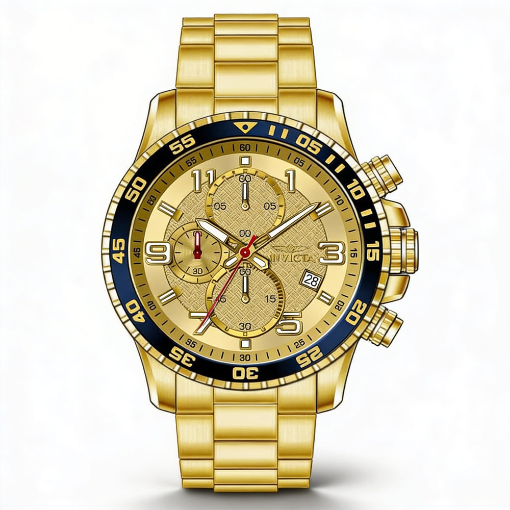 Invicta Specialty 49095 Men's Gold 45mm Quartz Stainless Steel Bracelet Watch Water Resistant