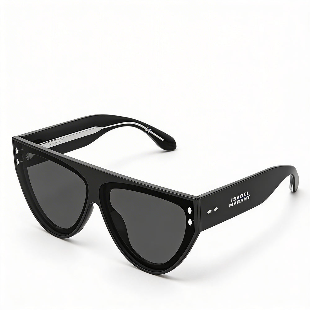 Gafas de sol informales de mujer Isabel Marant con montura cuadrada de acetato negro y lentes de policarbonato negro de 69 mm