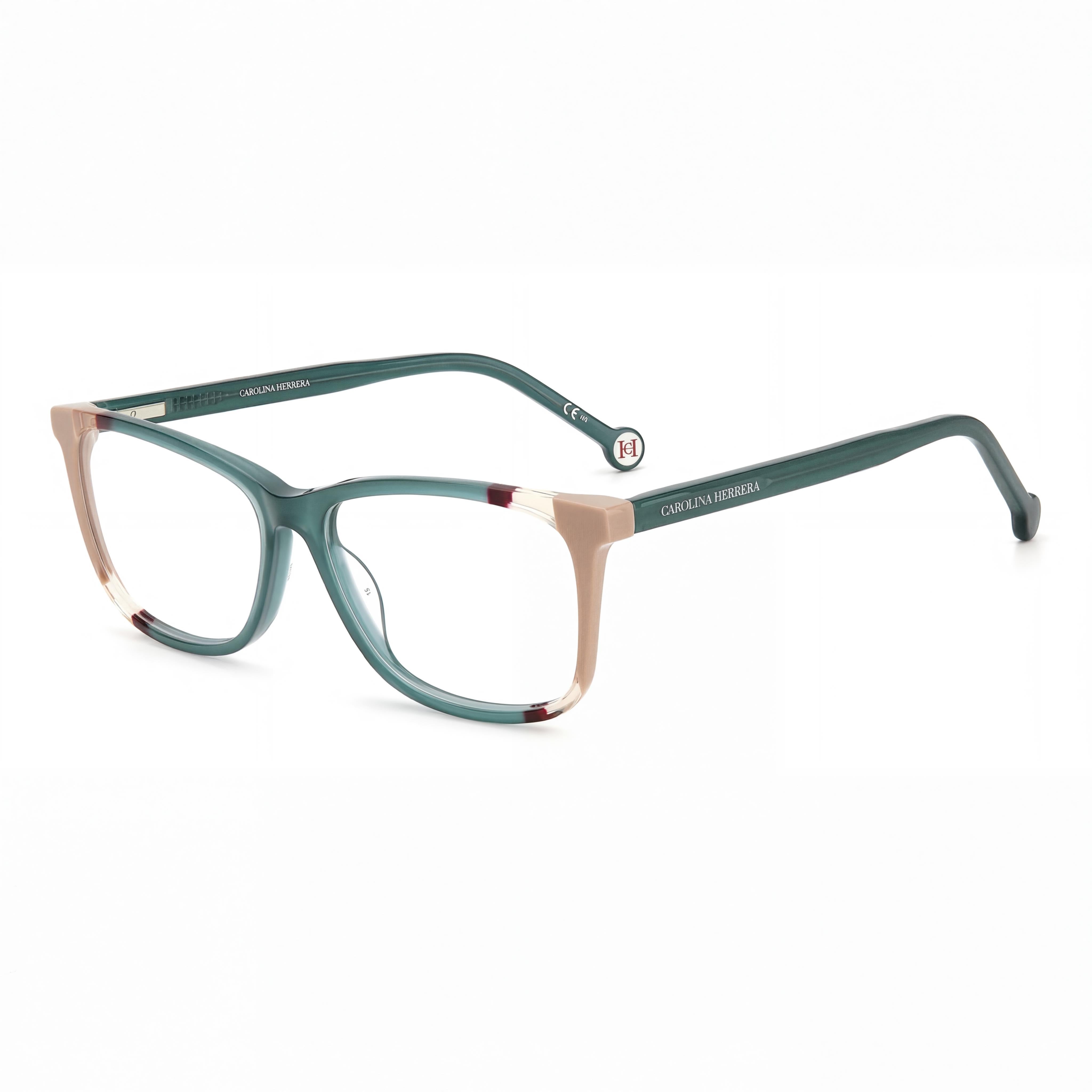 Carolina Herrera Ch 0066 Women's Plastic Square Teal Brown Non- Eyeglasses Lens 53mm, Photo 1