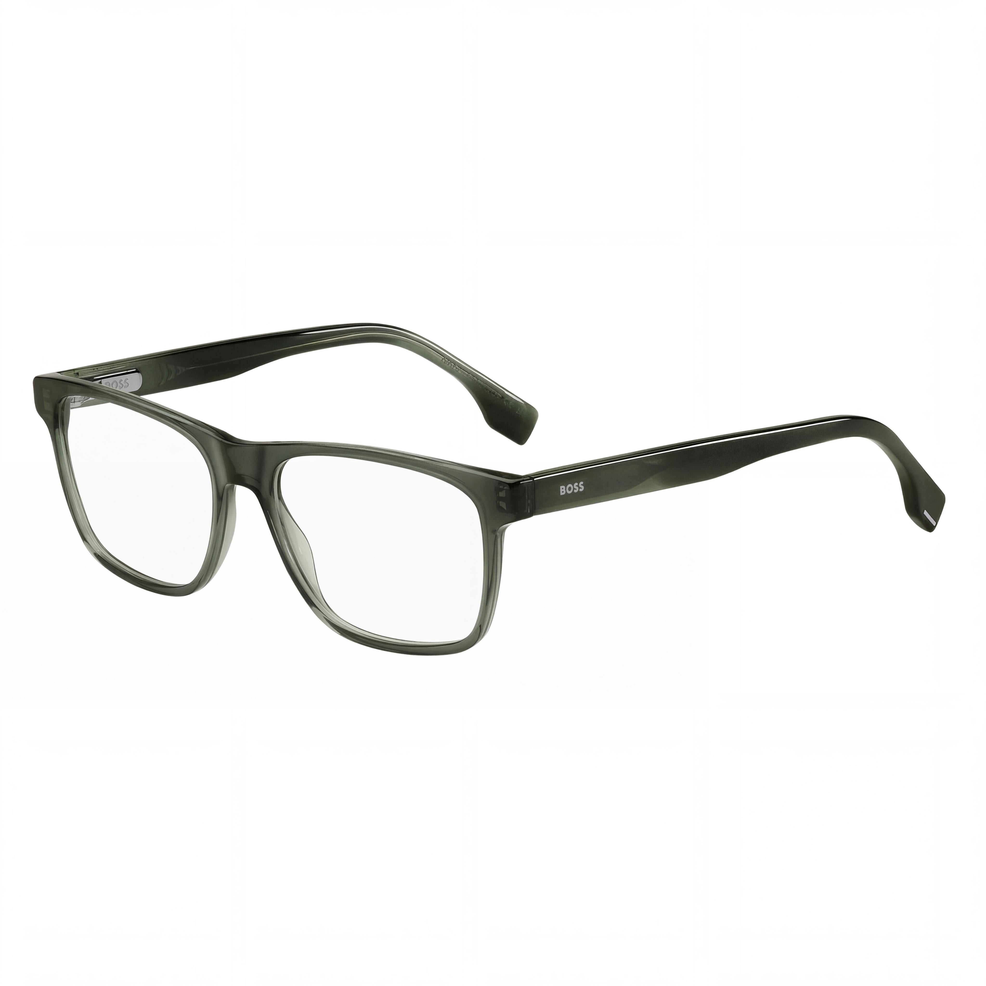 Gafas de sol clásicas Hugo Boss para hombre con montura de acetato de cuerno verde, lentes de policarbonato multicolor no polarizadas, 55-17-145mm, Photo 1
