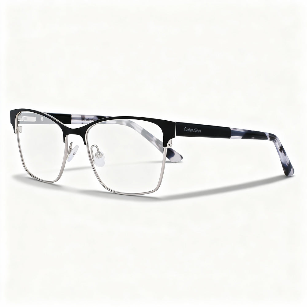 Gafas graduadas rectangulares Calvin Klein Ck23107 para mujer, de metal negro, con montura completa, talla 52-17-140