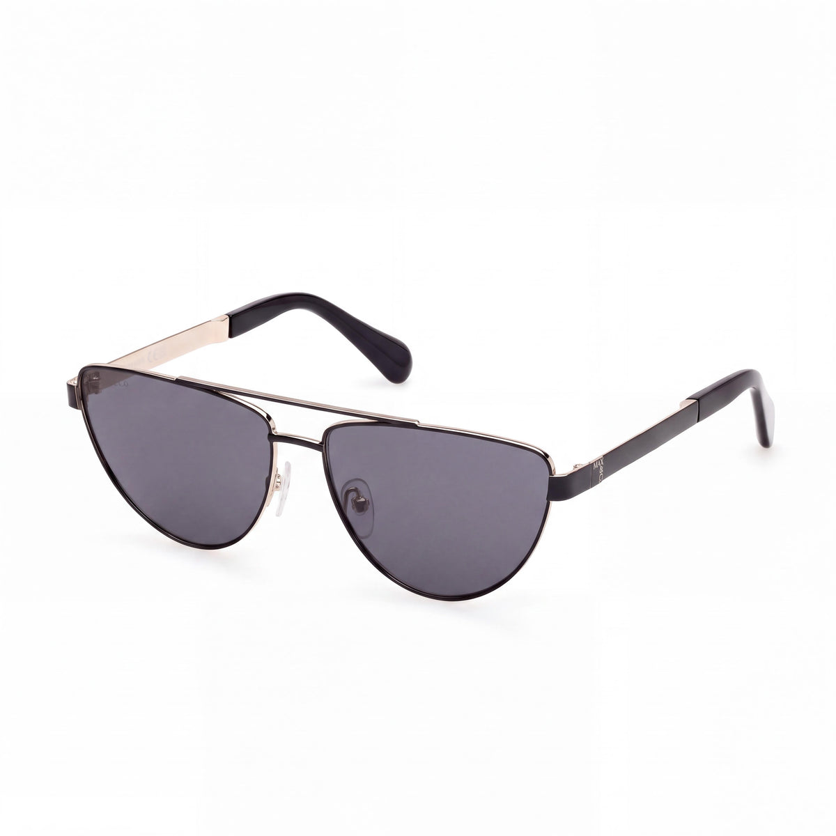Gafas de sol informales para mujer Max & Co. con montura de metal negro brillante y protección UV 400, ancho de lente de 57 mm, Photo 1