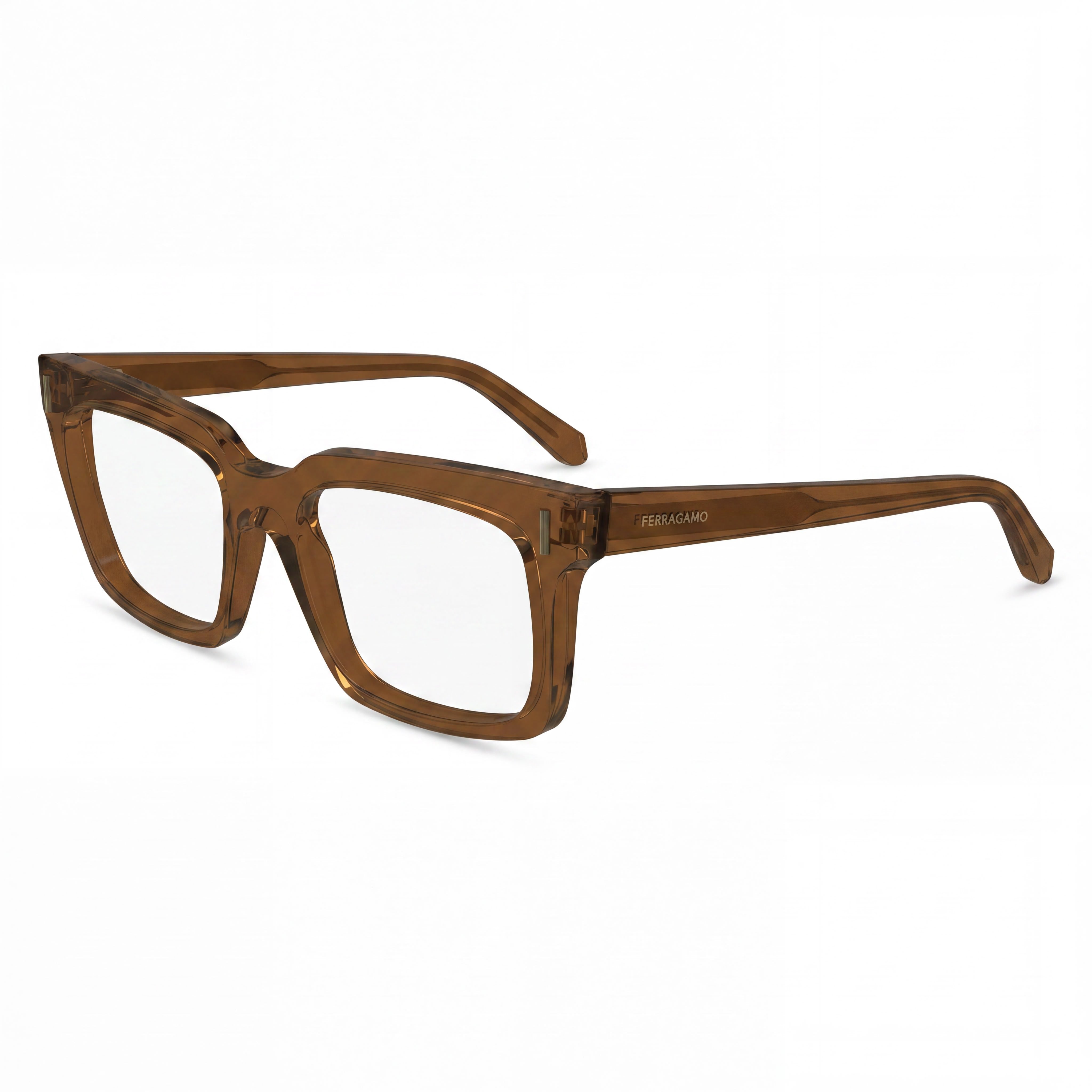 Salvatore Ferragamo Sf2993 Men's Transparent Brown Acetate Eyewear 53mm, Photo 1