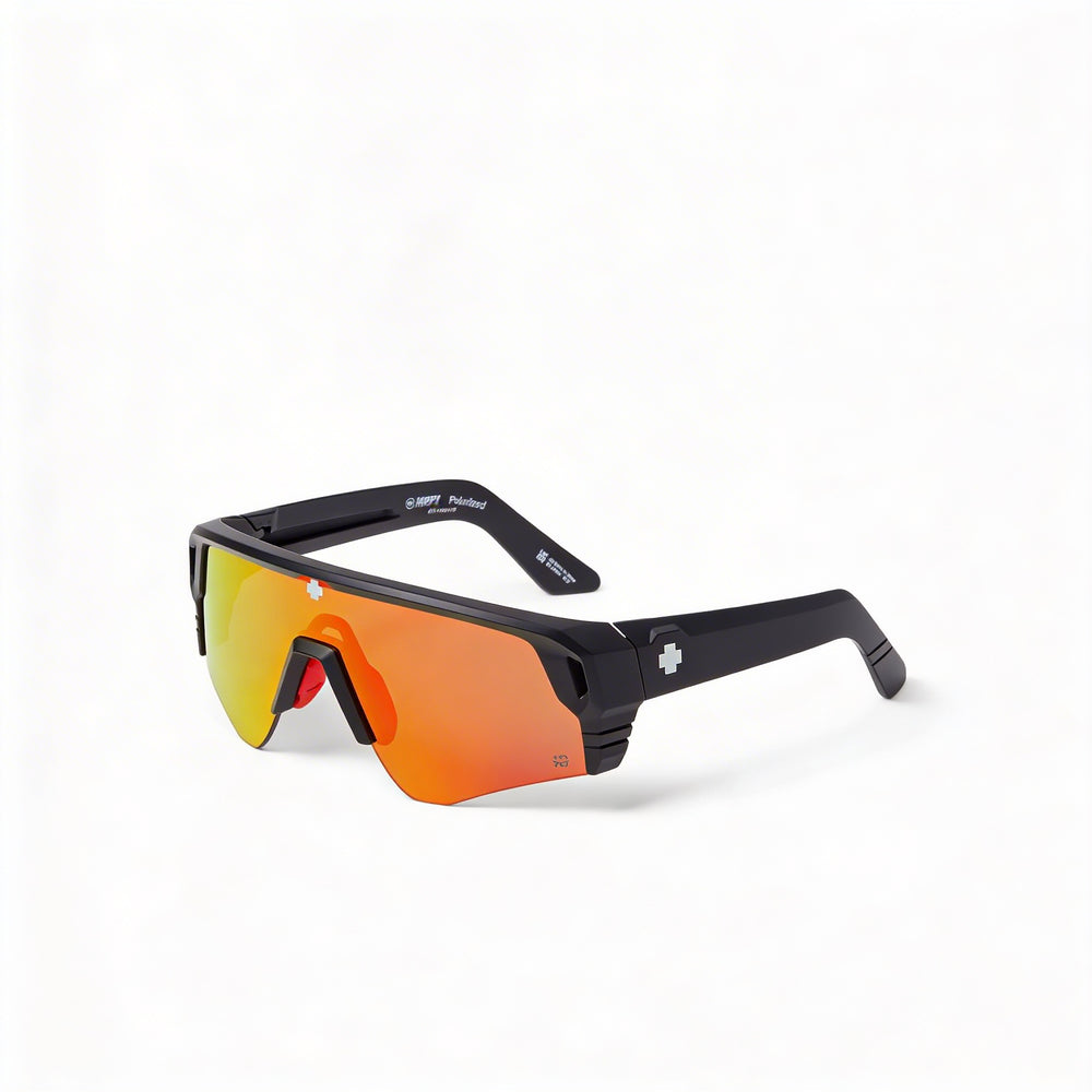 Gafas de Sol Unisex Spy Monolith Speed Plástico Negro Mate con Protección UV Happy Boost Naranja Espejo 142mm