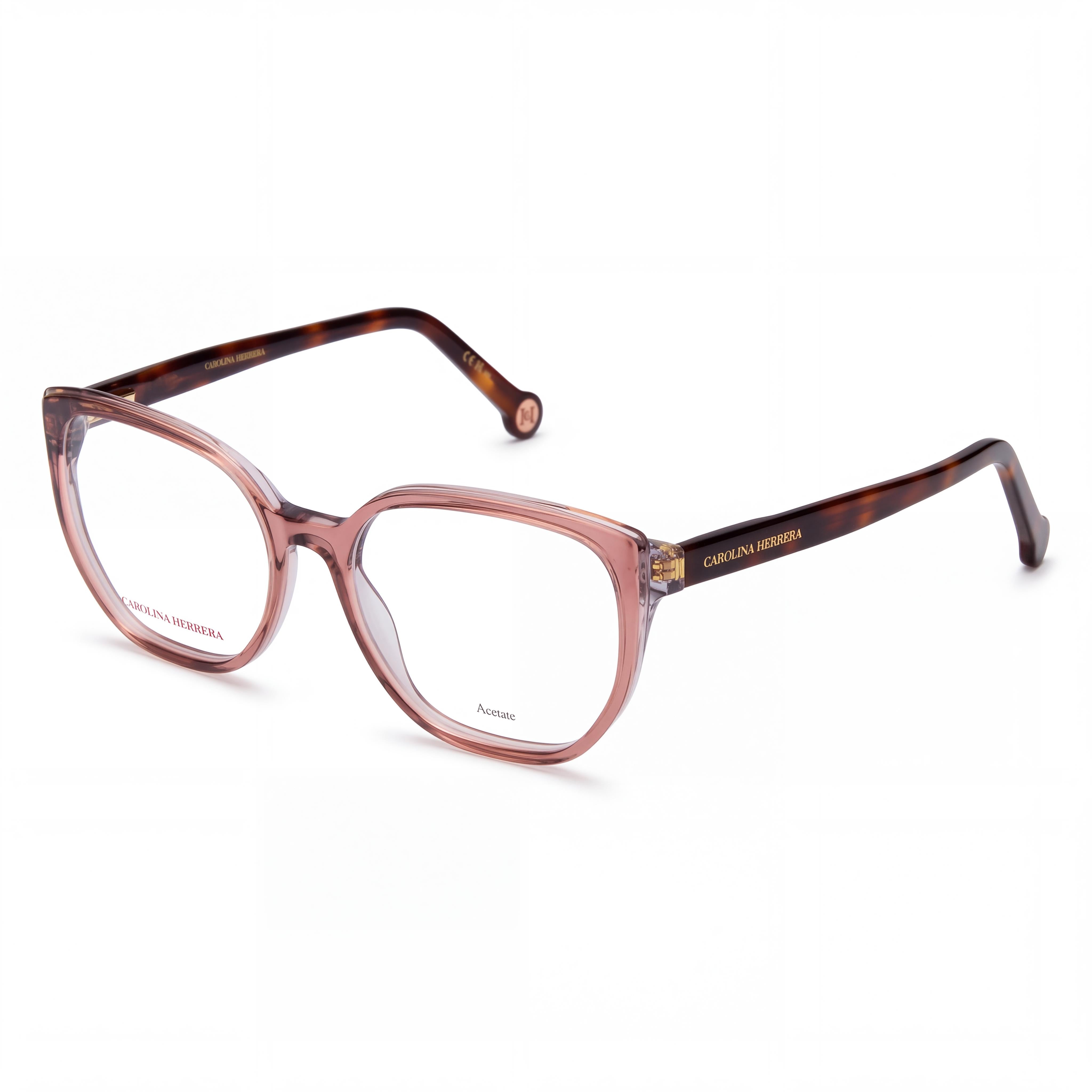 Gafas Carolina Herrera HER 0214 para mujer de acetato color marrón y gris, lentes de policarbonato estándar no polarizadas de 52 mm, Photo 1