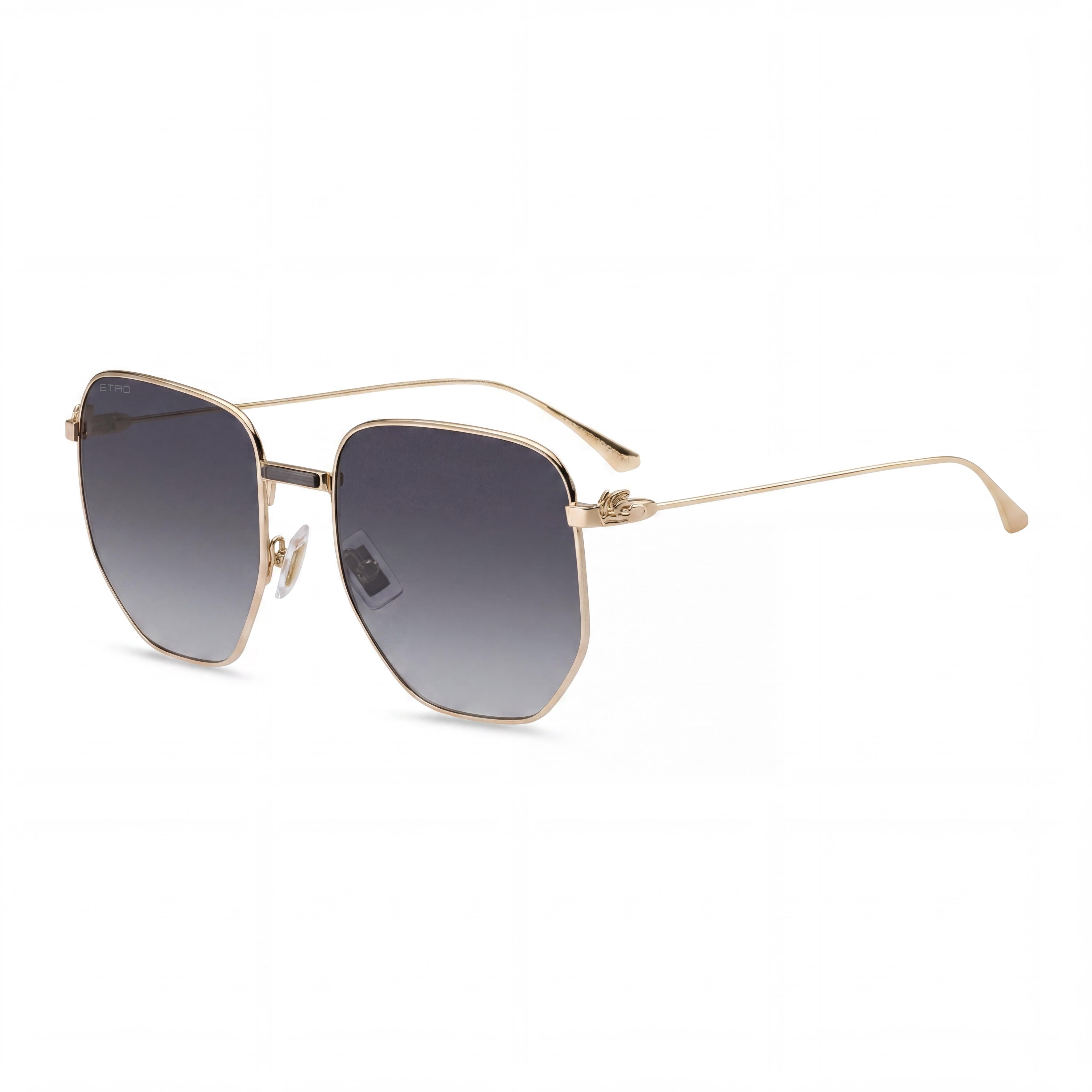 Etro Casual Women's Metal Rose Gold Frame Dark Grey Shaded Lens Sunglasses Lens Width 60mm, Photo 1