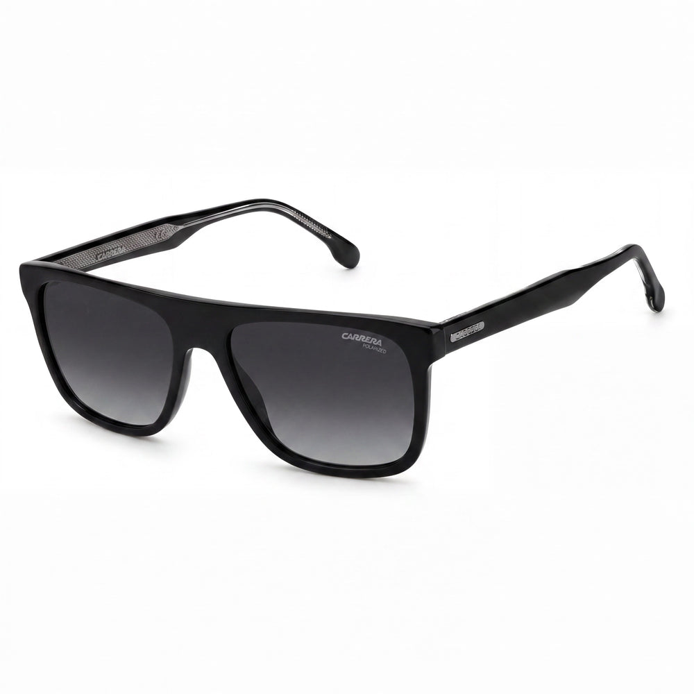 Gafas de sol Carrera 267/S para hombre, de acetato negro y gris, con protección UV y graduadas, de 56 mm