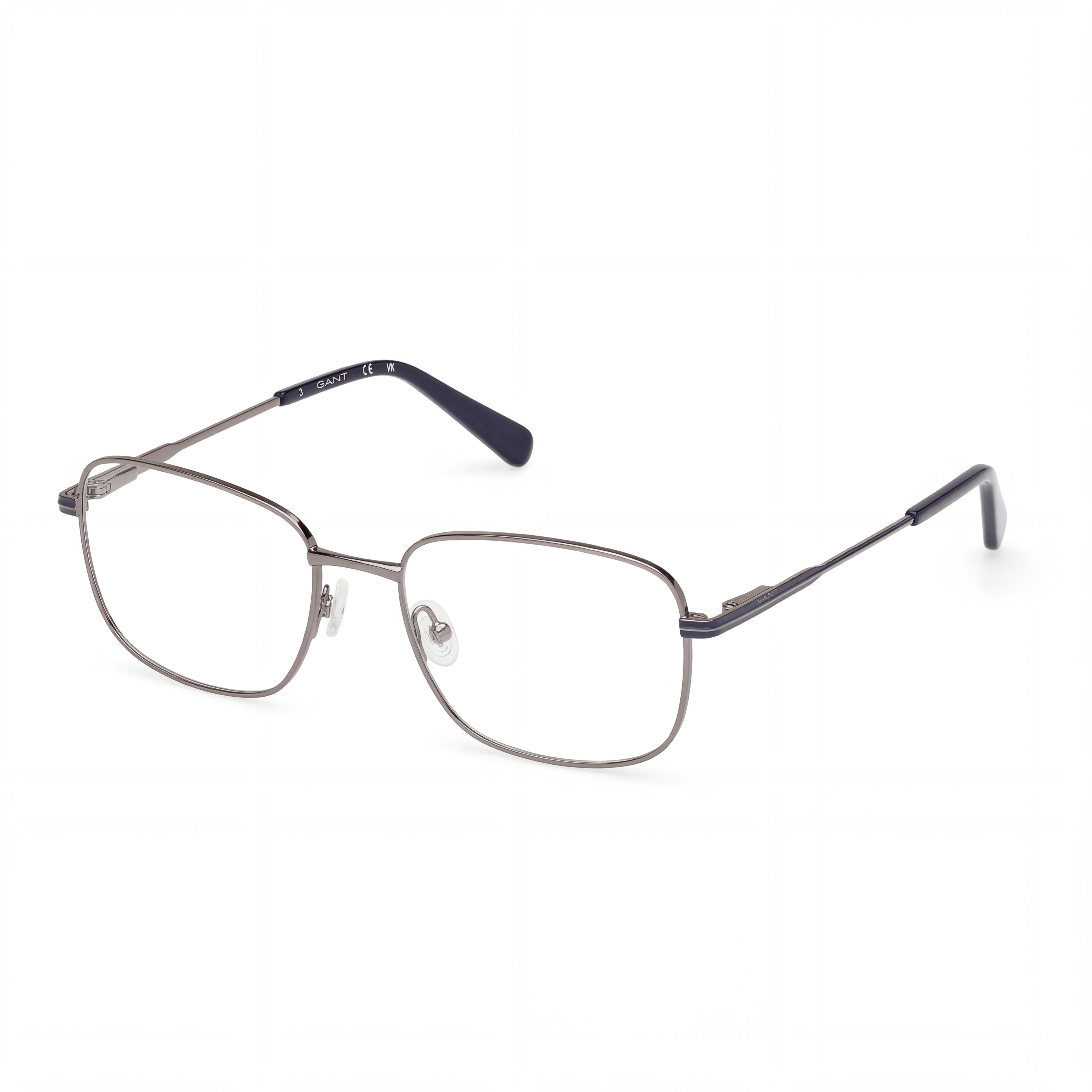 Marcolin Classic Unisex Metal Sunglasses Dark Ruthenium / Matte Blue Frame with Black Lenses 54mm, Photo 1
